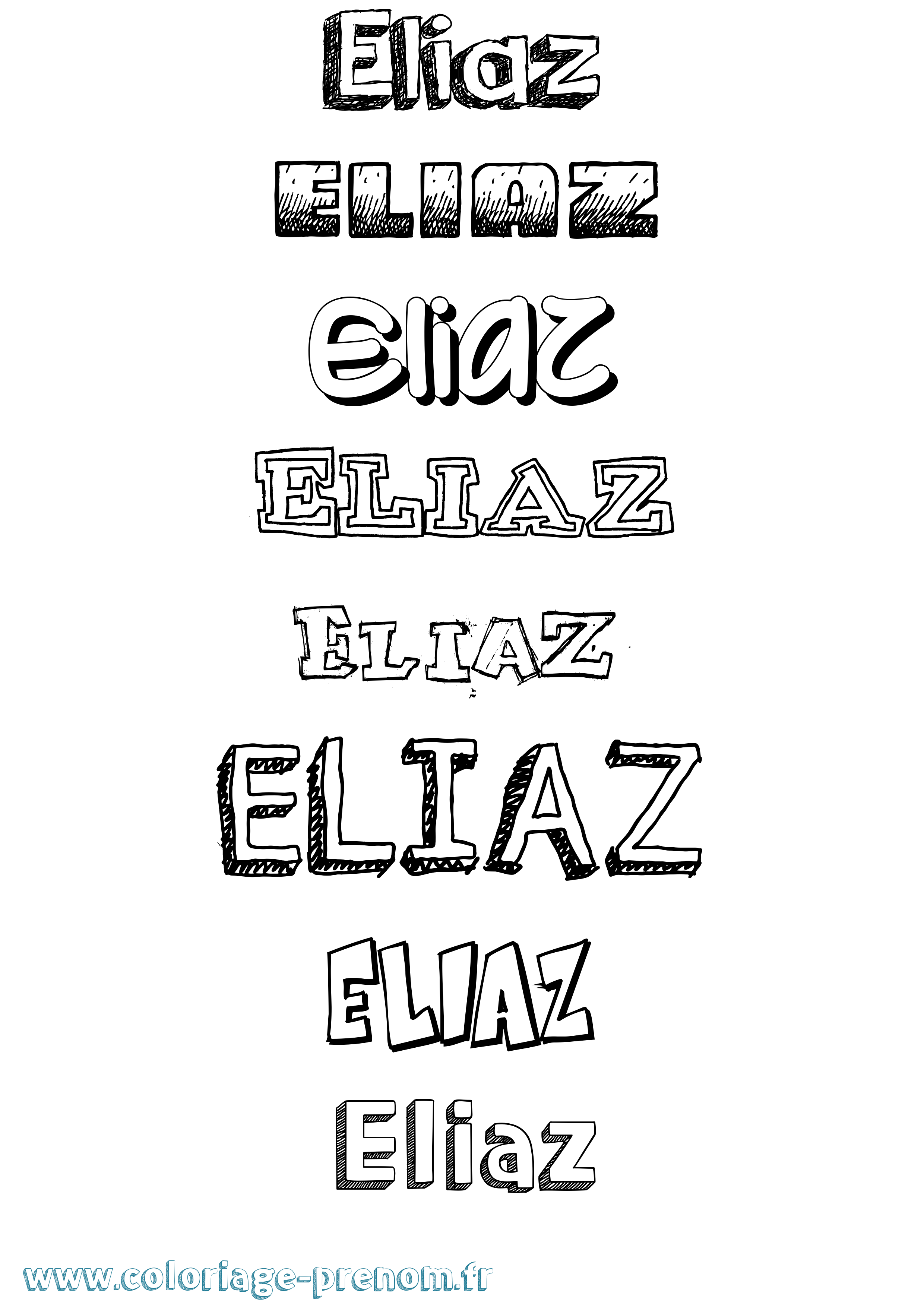 Coloriage Eliaz Dessiné Coloriage prénom Eliaz Dessiné