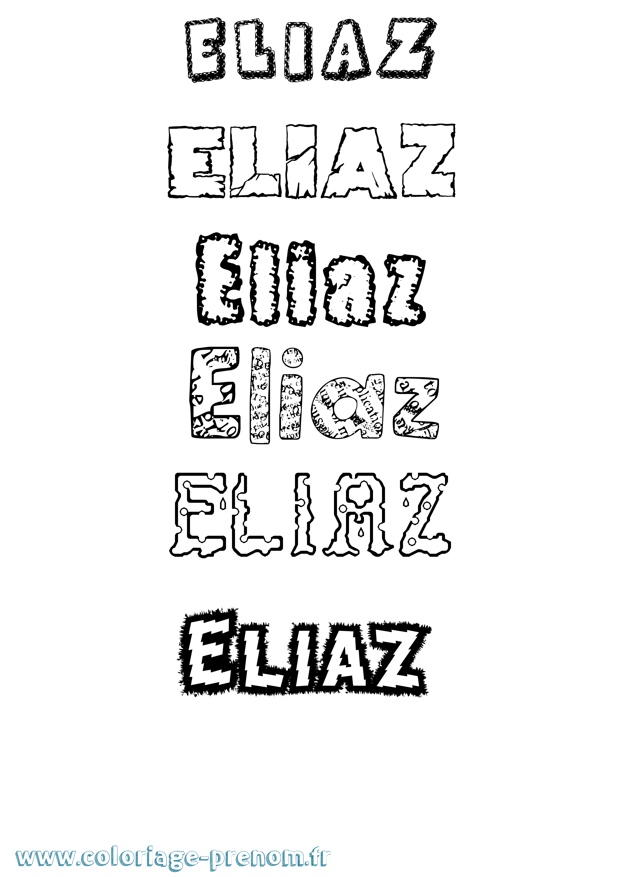 Coloriage Eliaz Destructuré Coloriage prénom Eliaz Destructuré