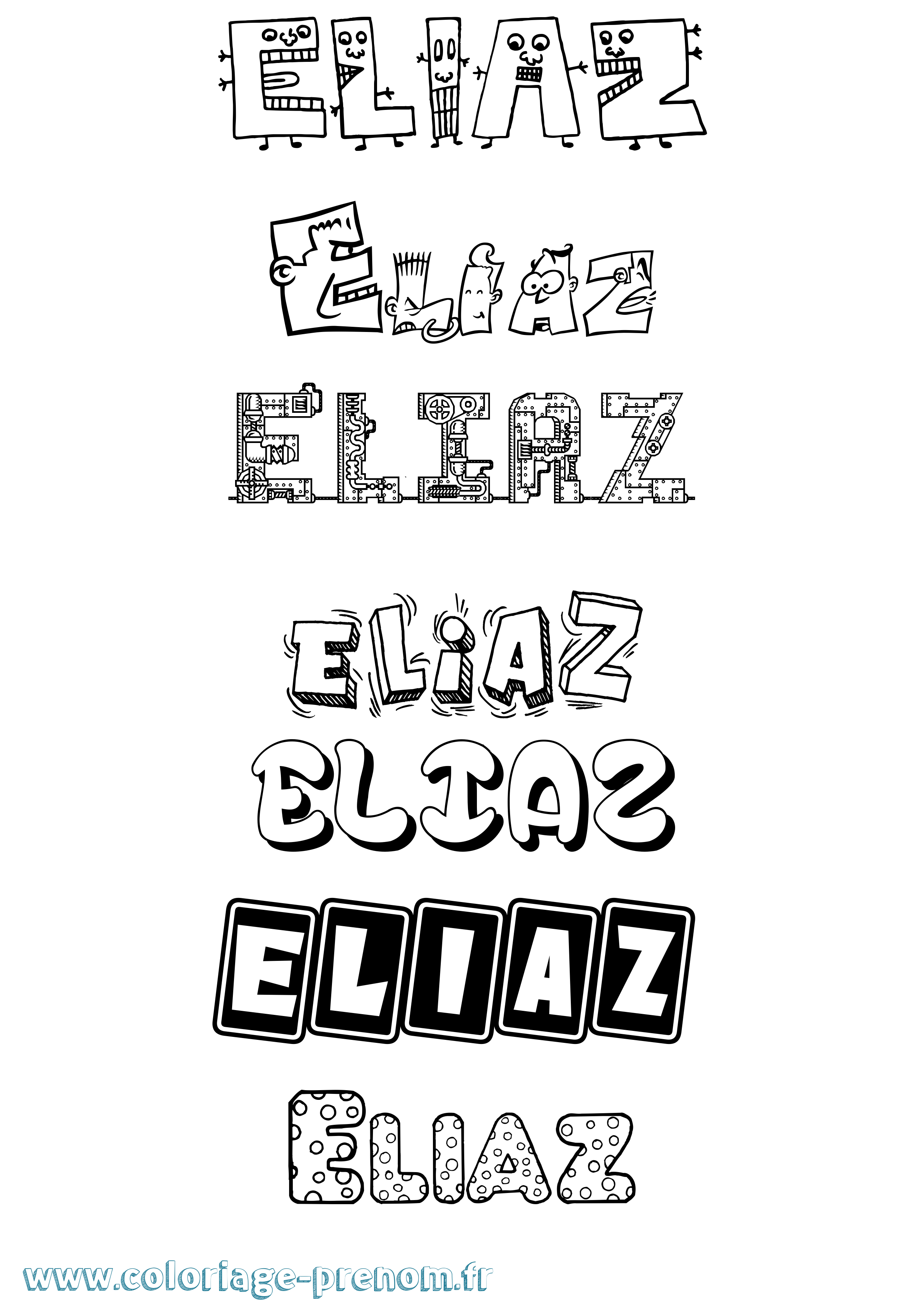 Coloriage Eliaz Fun Coloriage prénom Eliaz Fun