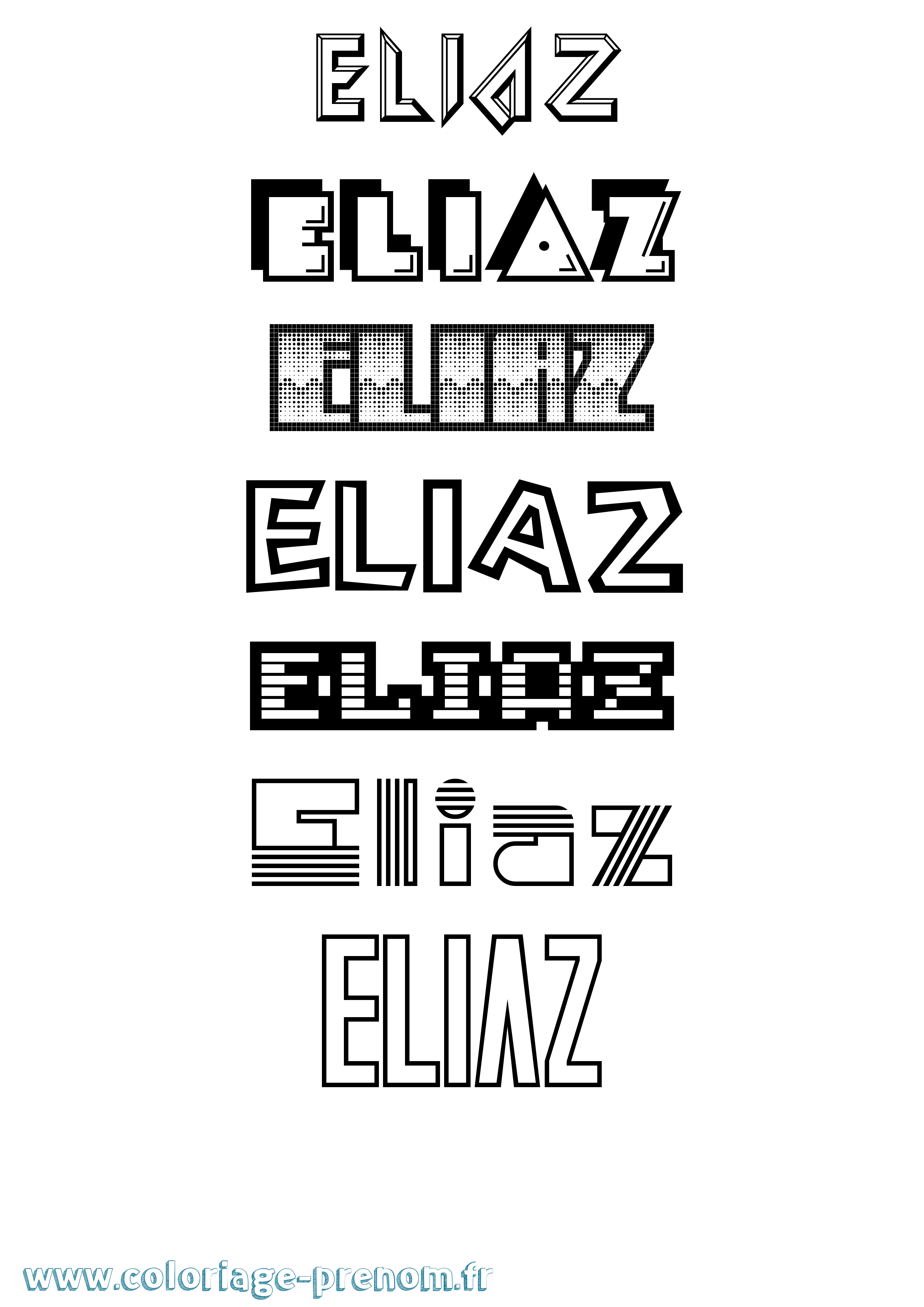 Coloriage Eliaz Jeux Vidéos Coloriage prénom Eliaz Jeux Vidéos