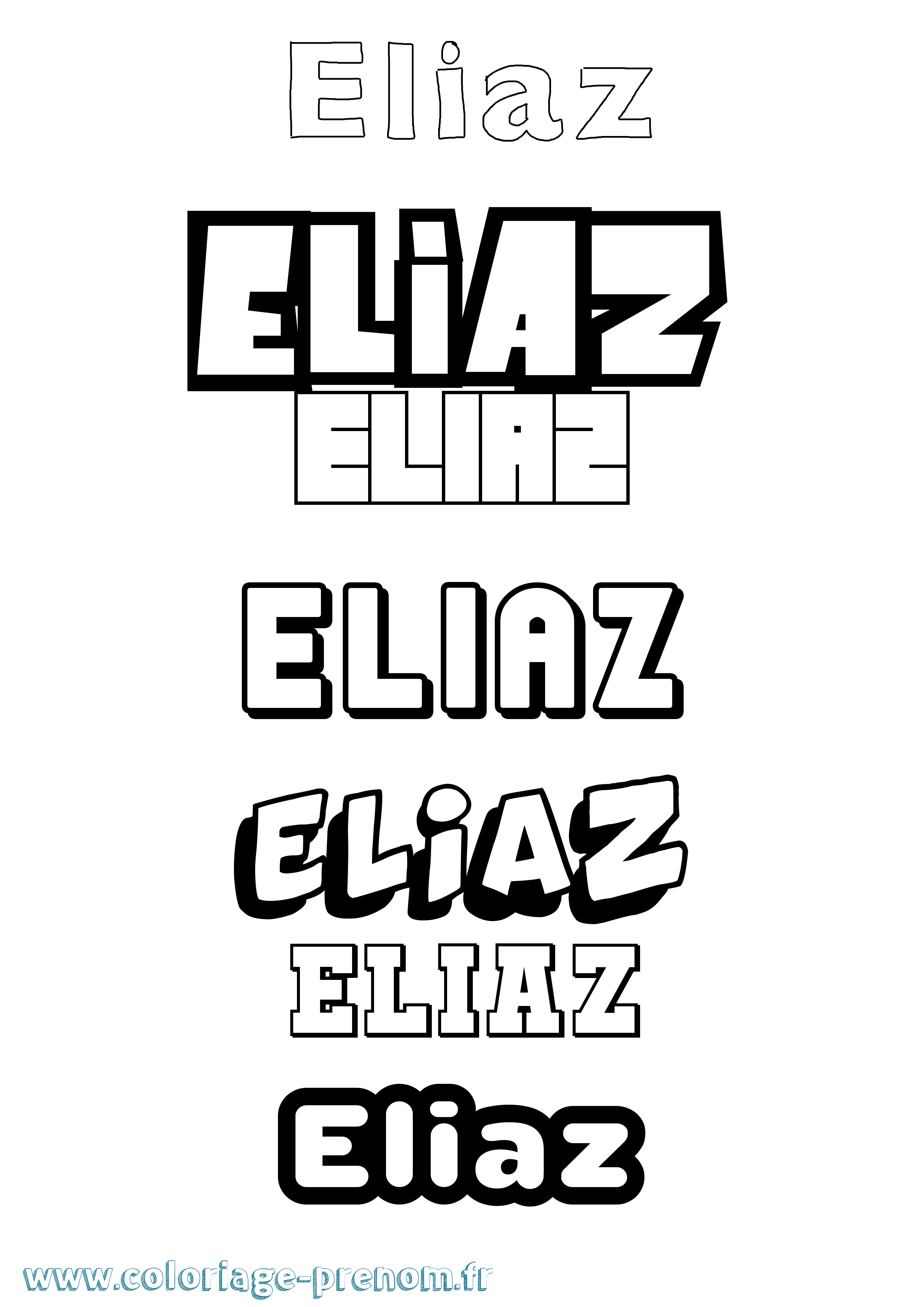 Coloriage Eliaz Simple Coloriage prénom Eliaz Simple