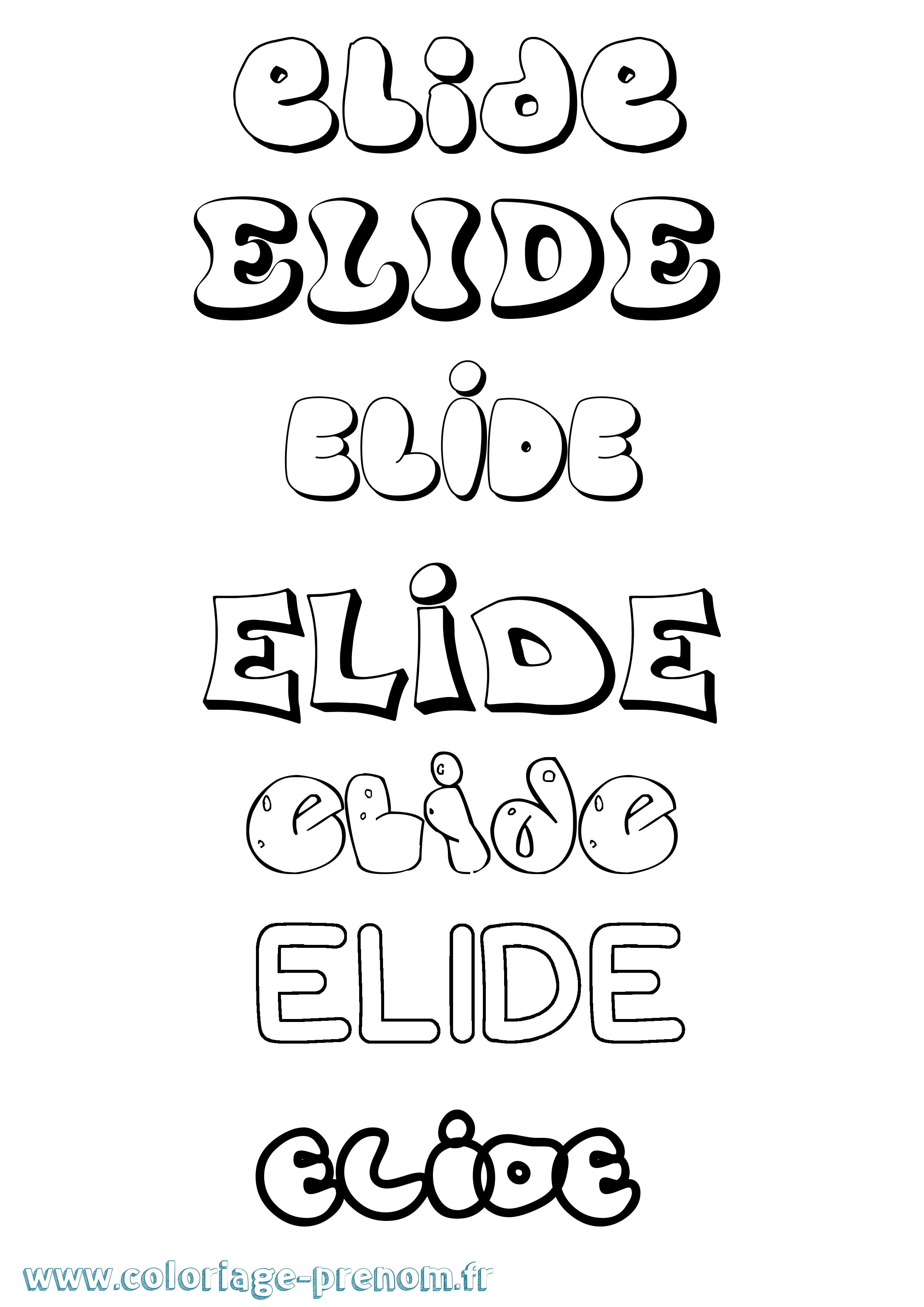 Coloriage Elide Bubble Coloriage prénom Elide Bubble