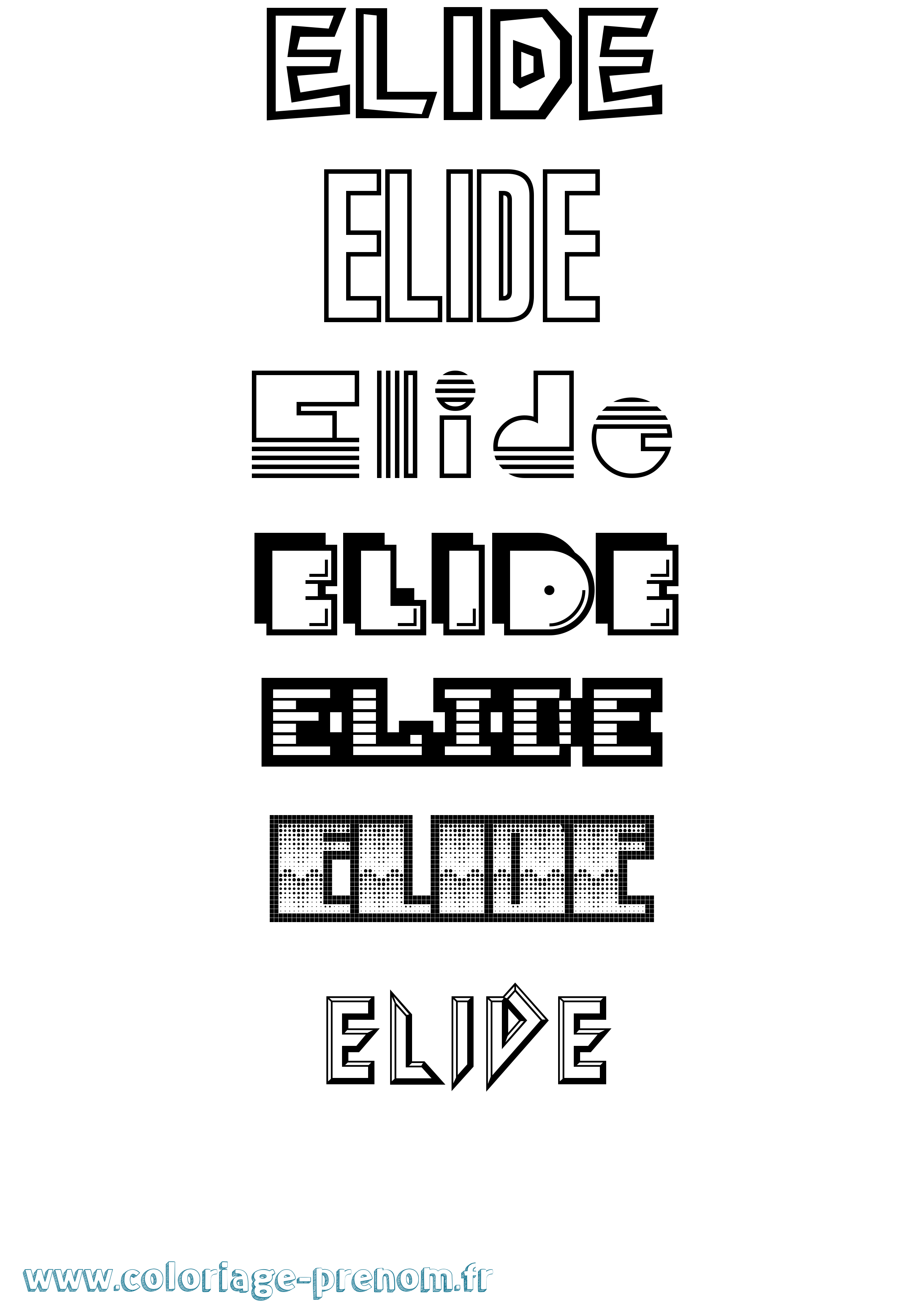 Coloriage Elide Jeux Vidéos Coloriage prénom Elide Jeux Vidéos