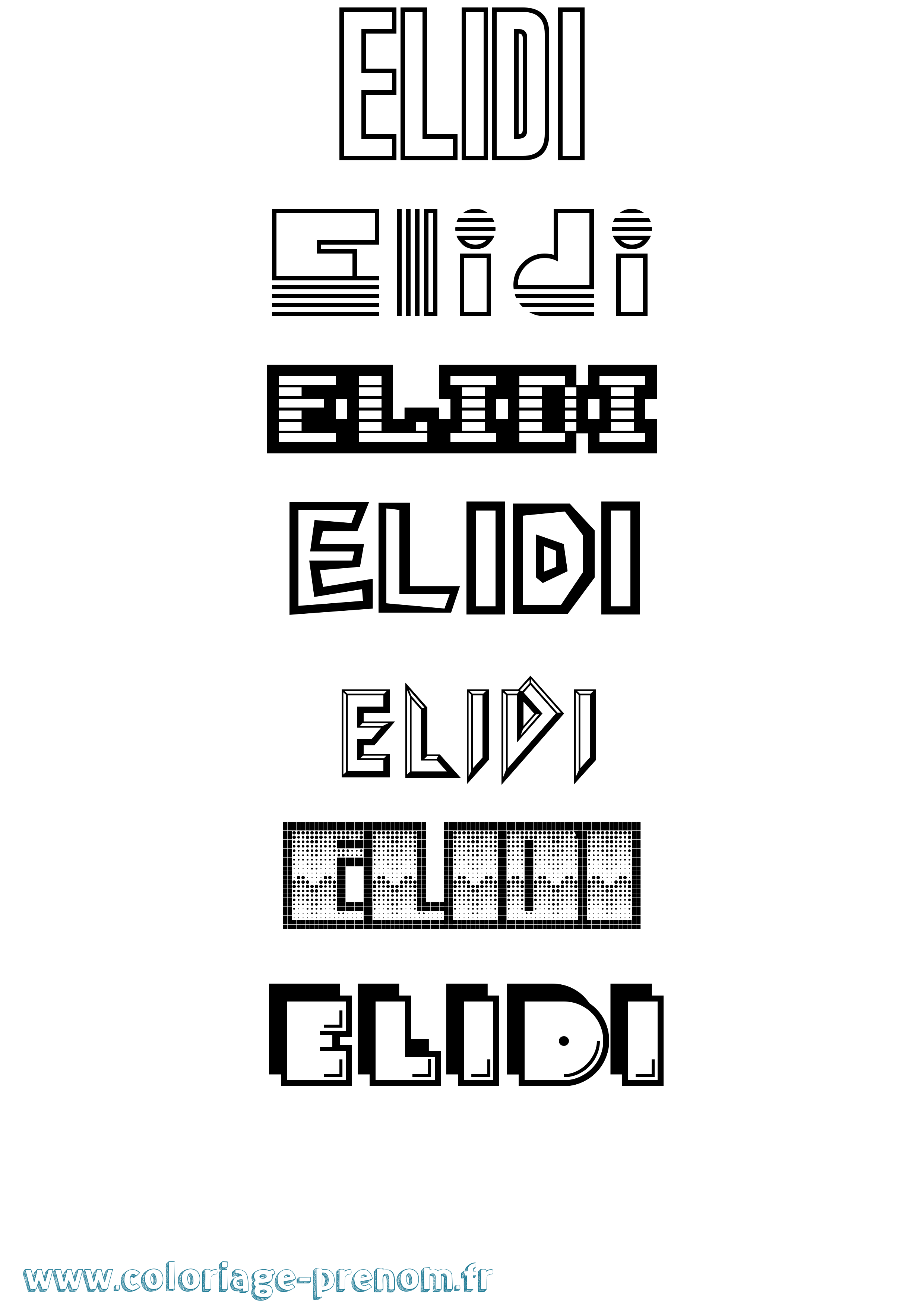 Coloriage Elidi Jeux Vidéos Coloriage prénom Elidi Jeux Vidéos
