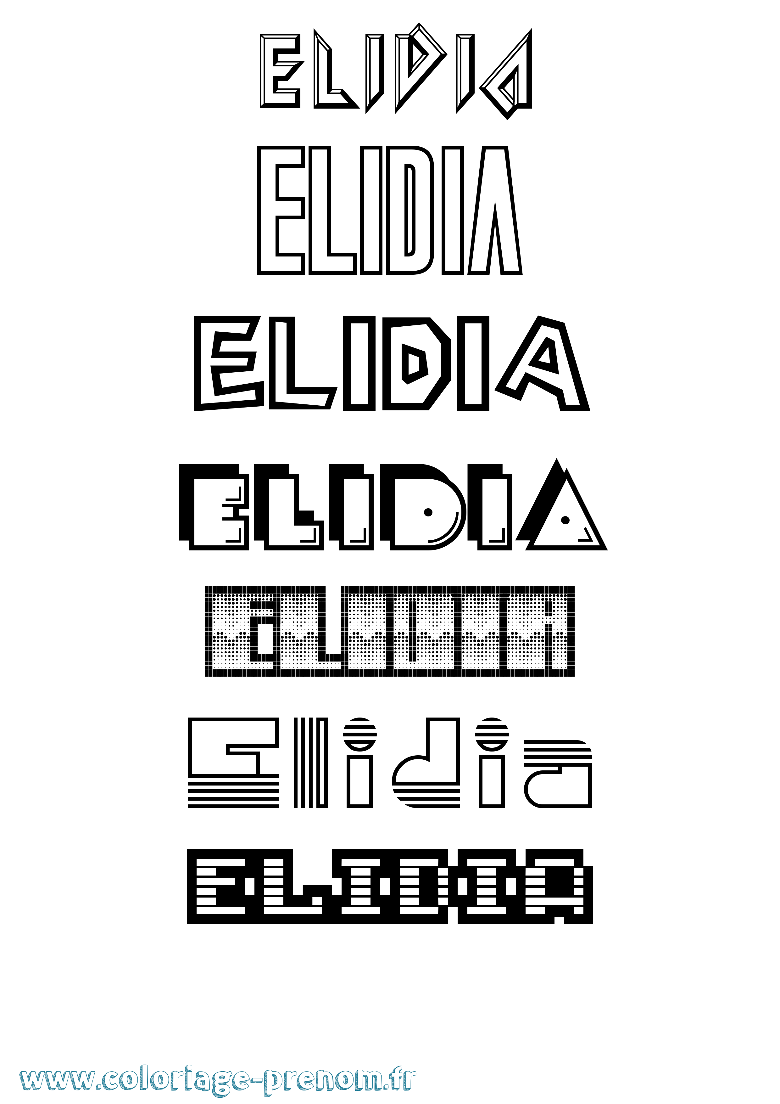 Coloriage Elidia Jeux Vidéos Coloriage prénom Elidia Jeux Vidéos