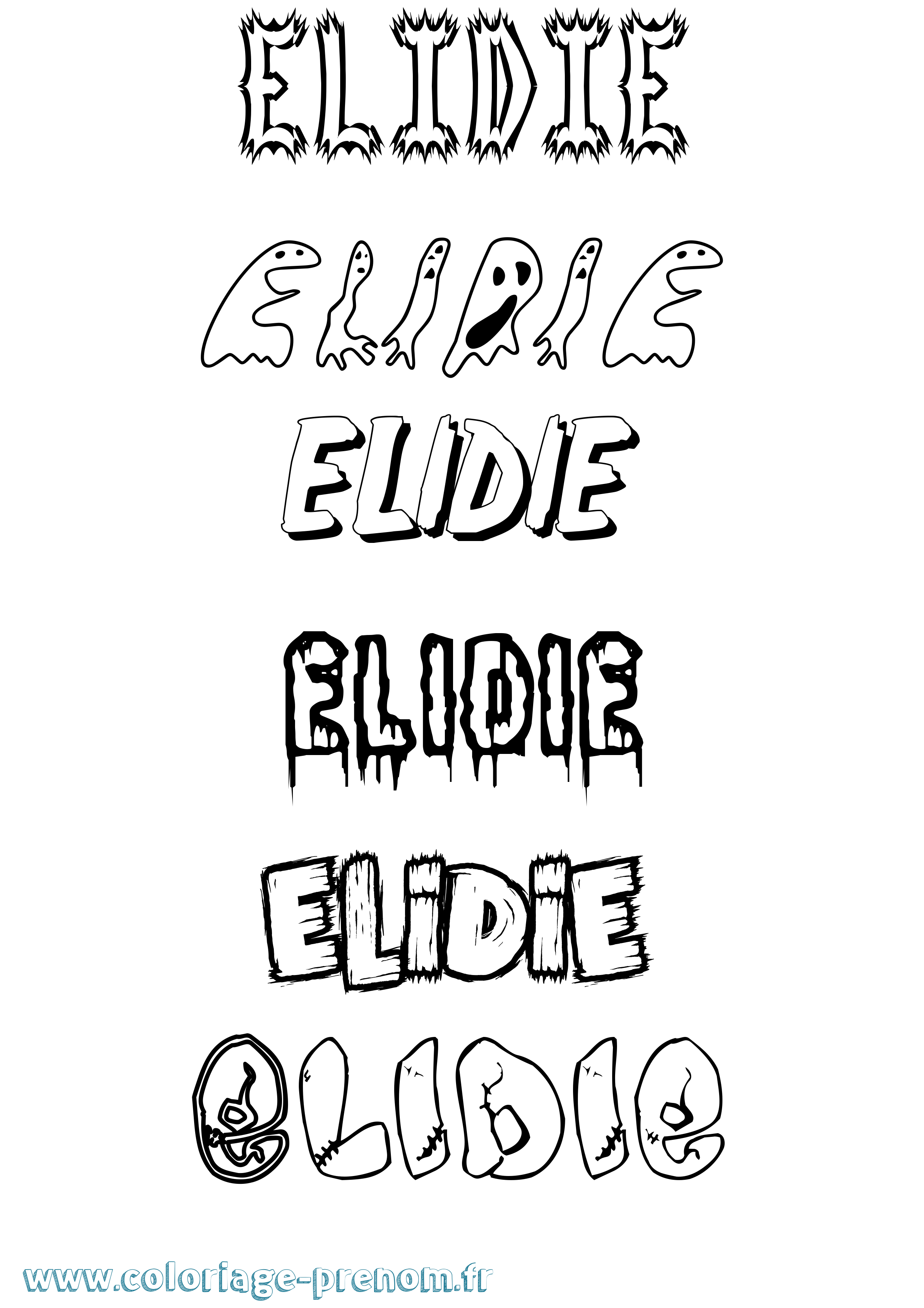 Coloriage Elidie Frisson Coloriage prénom Elidie Frisson