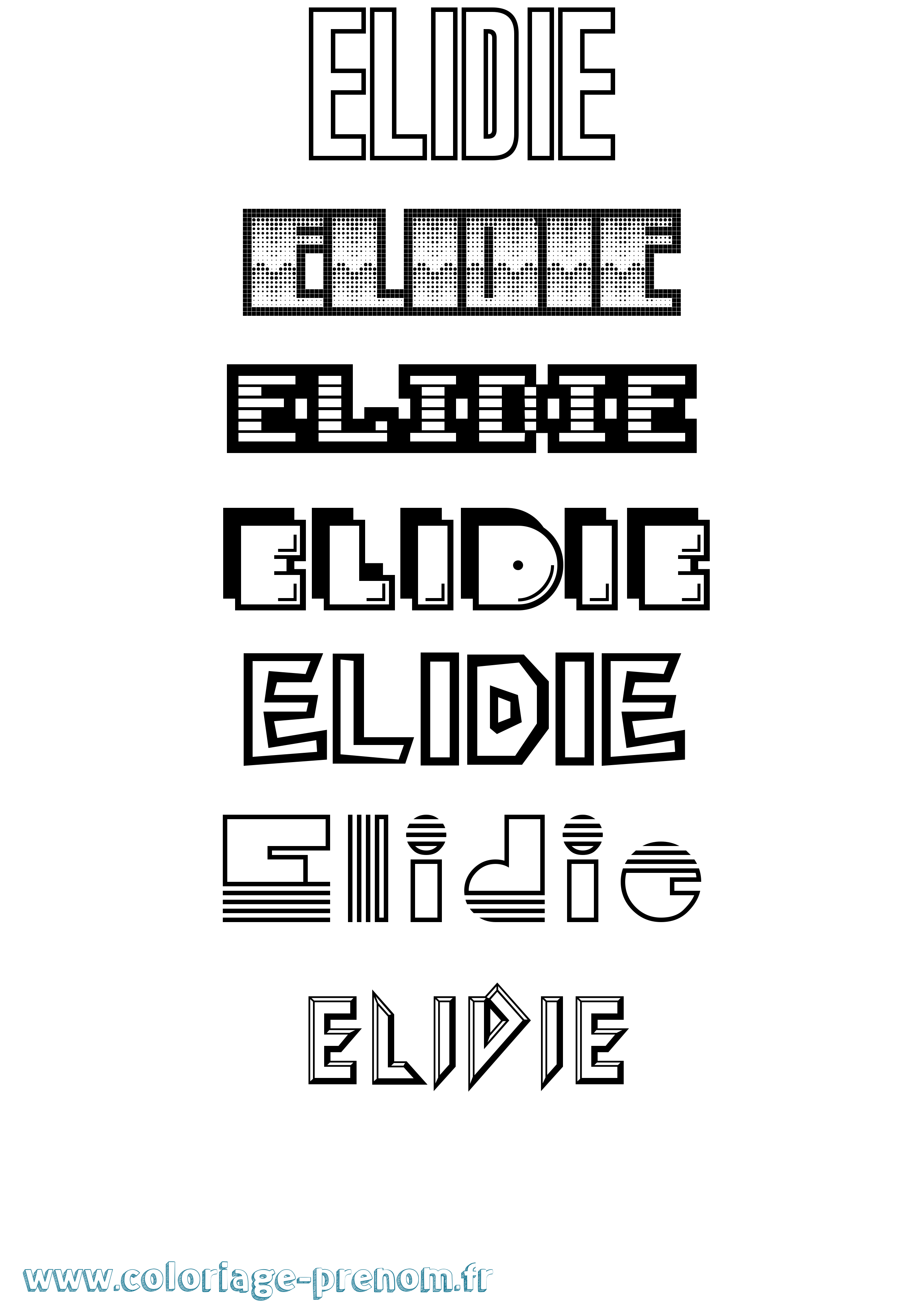 Coloriage Elidie Jeux Vidéos Coloriage prénom Elidie Jeux Vidéos