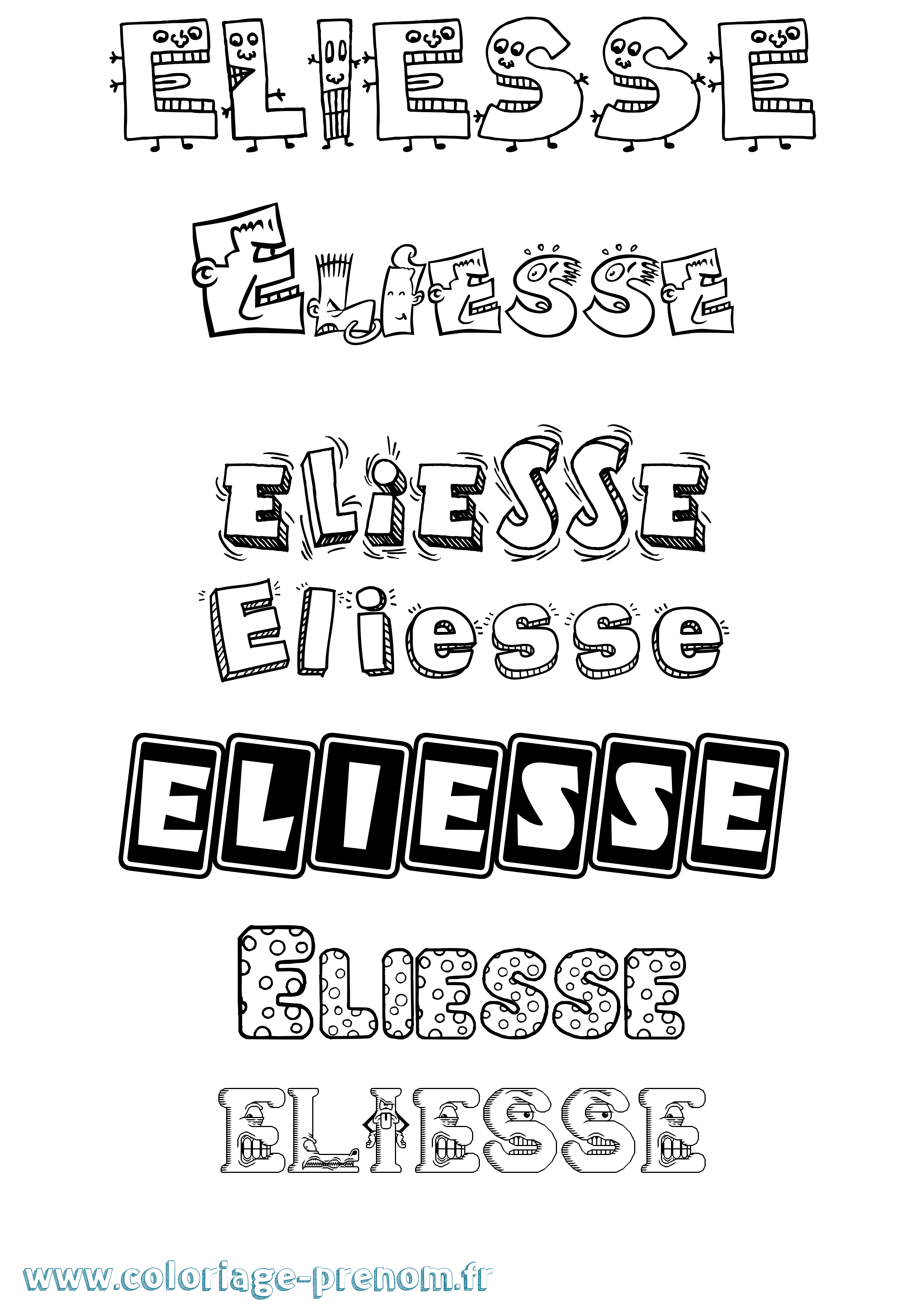 Coloriage Eliesse Fun Coloriage prénom Eliesse Fun