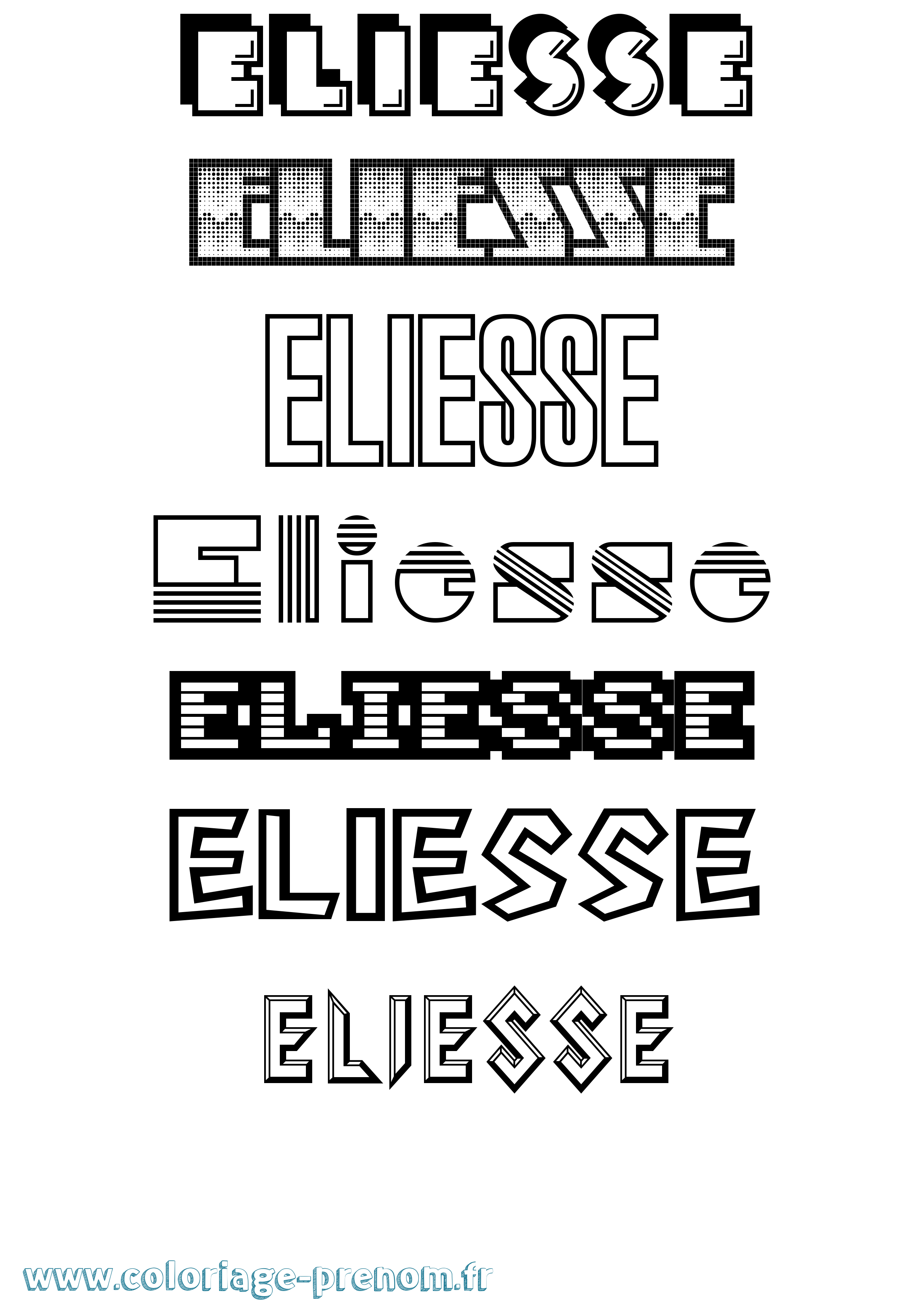 Coloriage Eliesse Jeux Vidéos Coloriage prénom Eliesse Jeux Vidéos