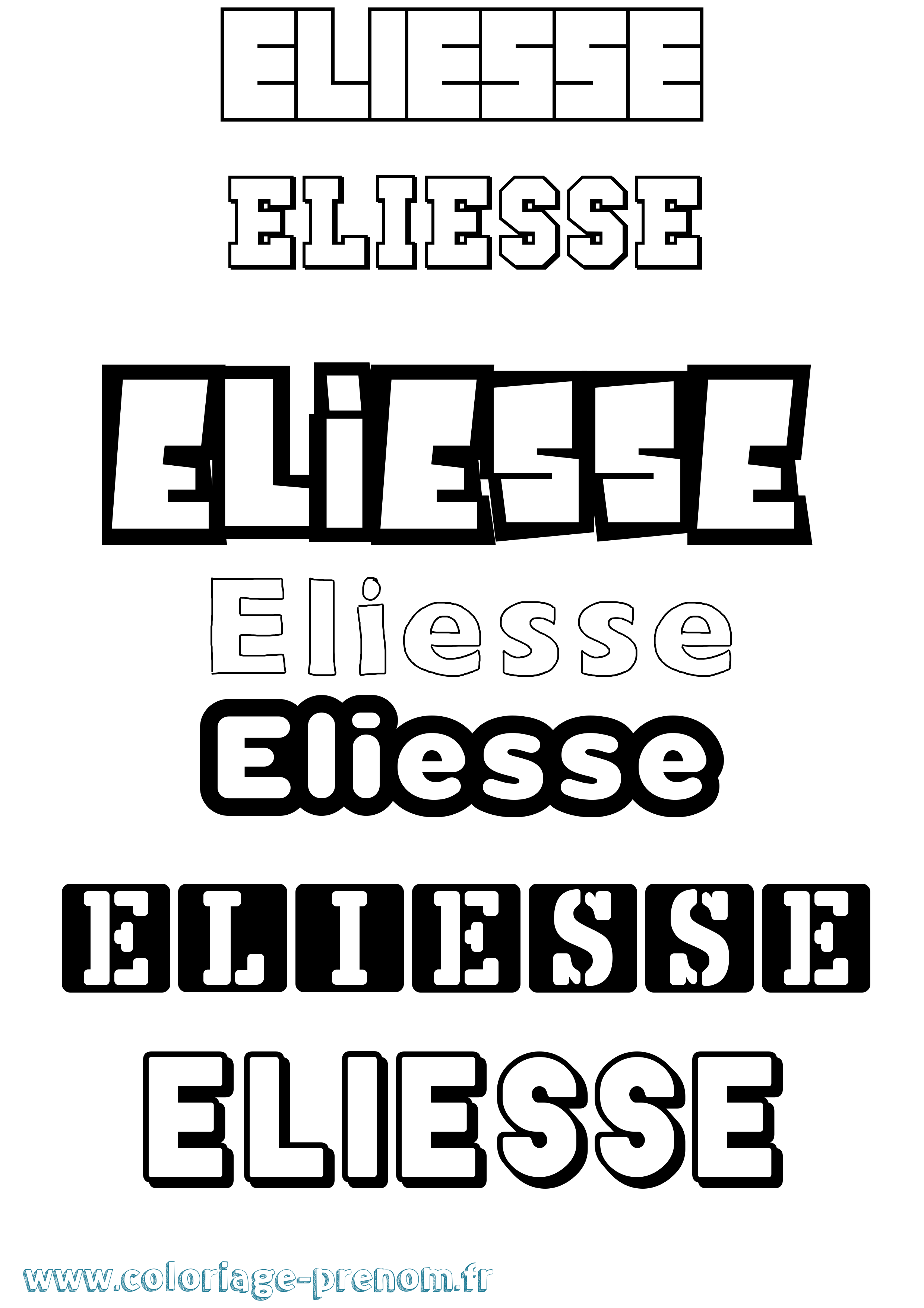 Coloriage Eliesse Simple Coloriage prénom Eliesse Simple