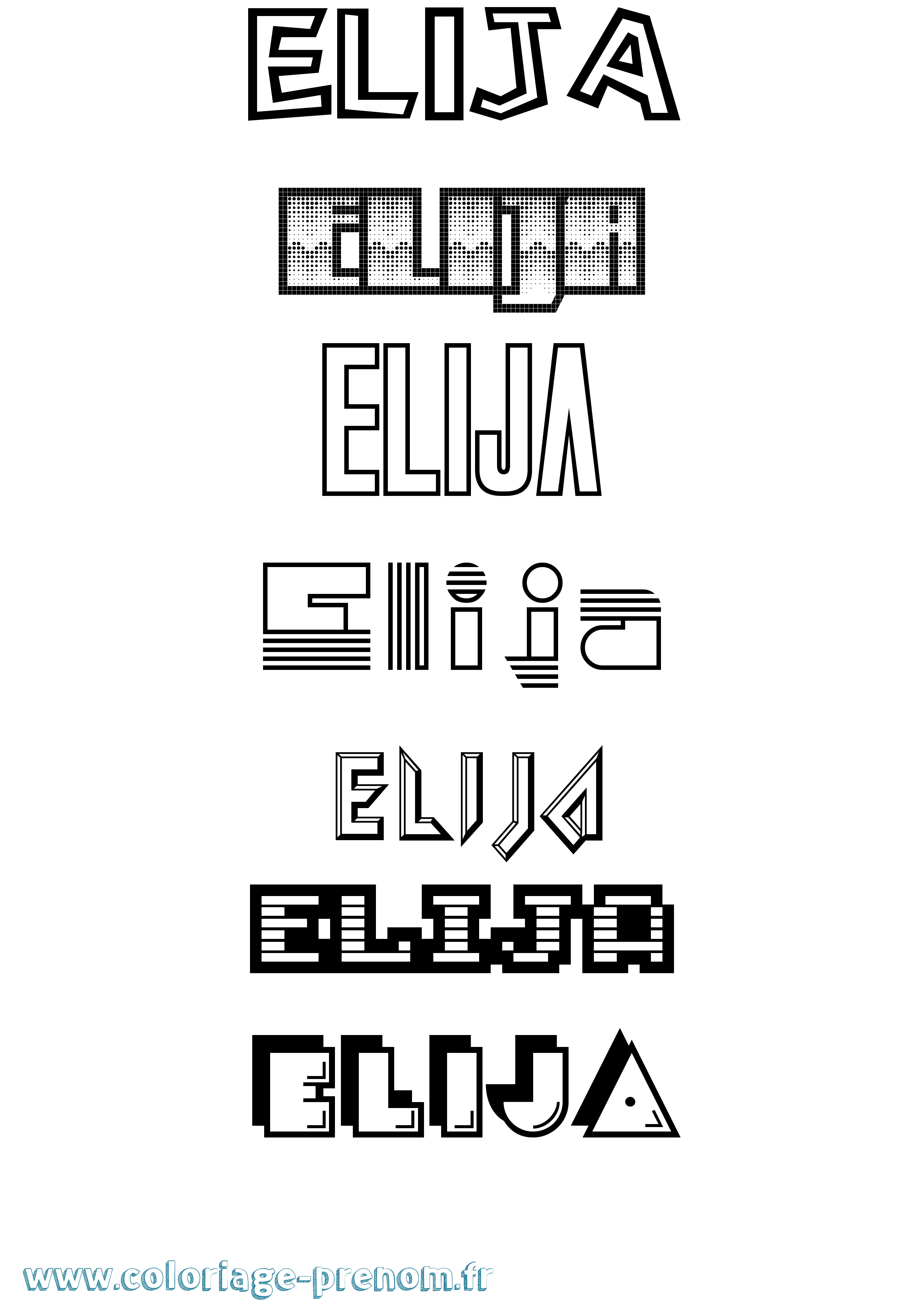 Coloriage Elija Jeux Vidéos Coloriage prénom Elija Jeux Vidéos