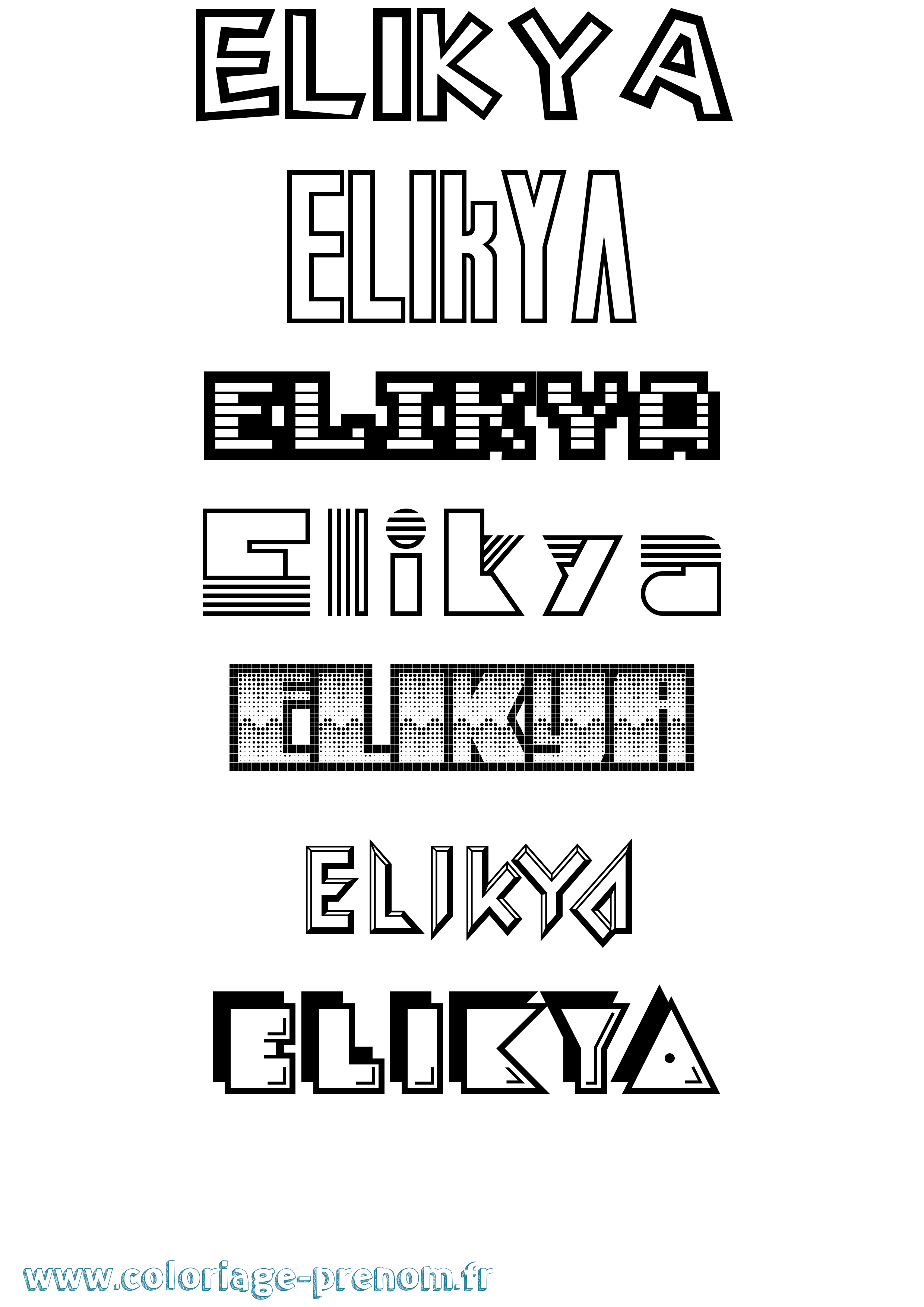 Coloriage Elikya Jeux Vidéos Coloriage prénom Elikya Jeux Vidéos