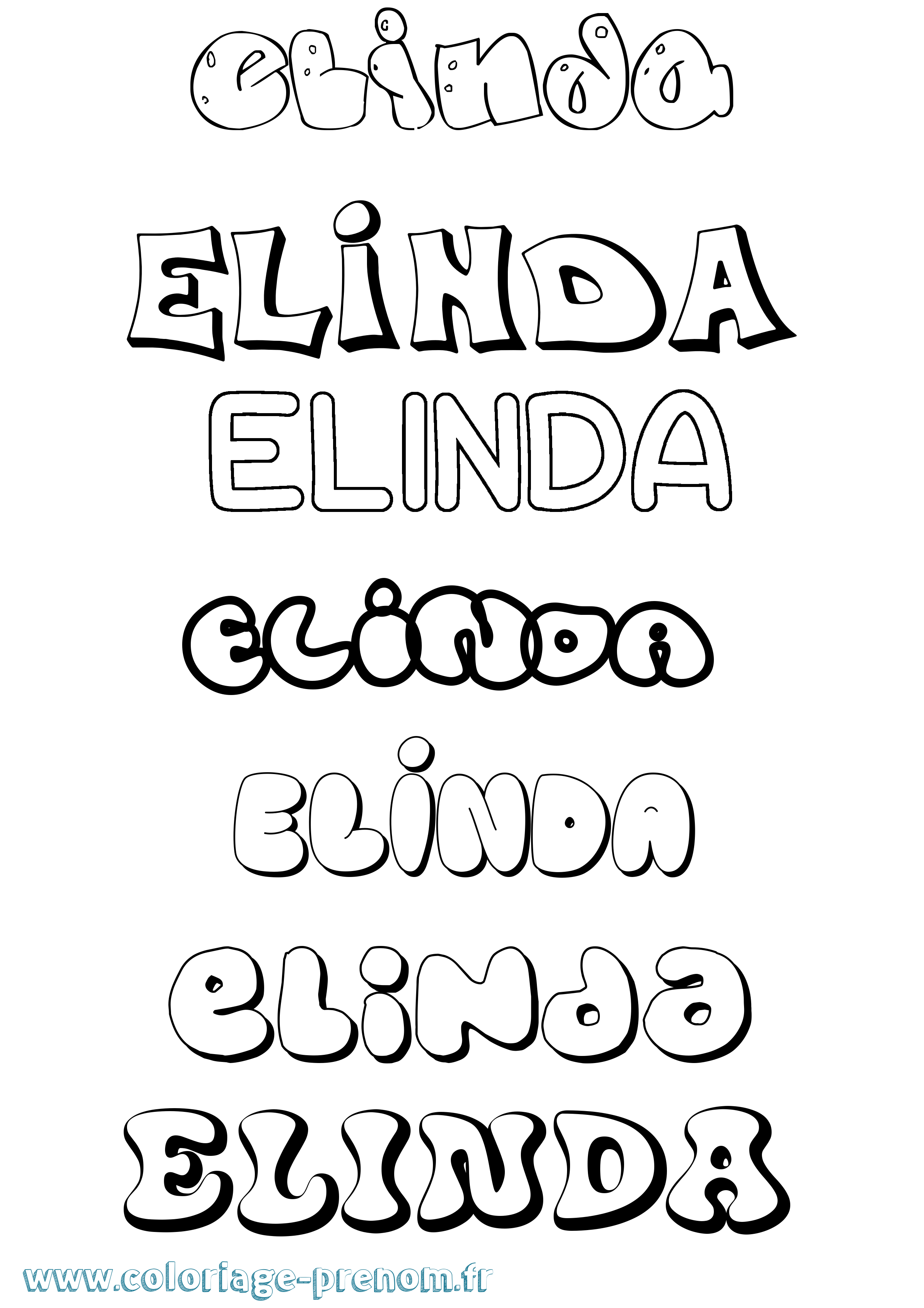 Coloriage Elinda Bubble Coloriage prénom Elinda Bubble