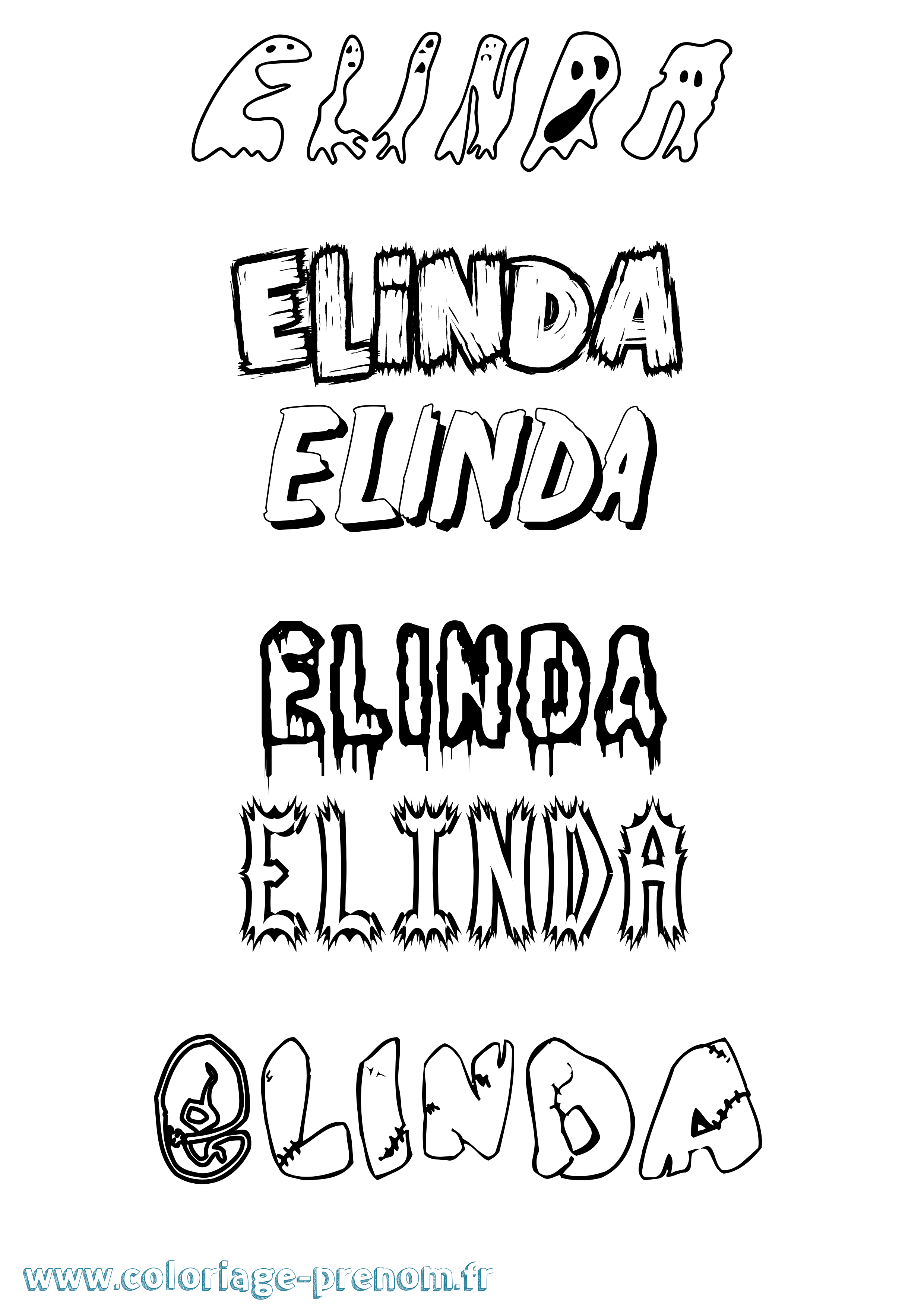 Coloriage Elinda Frisson Coloriage prénom Elinda Frisson