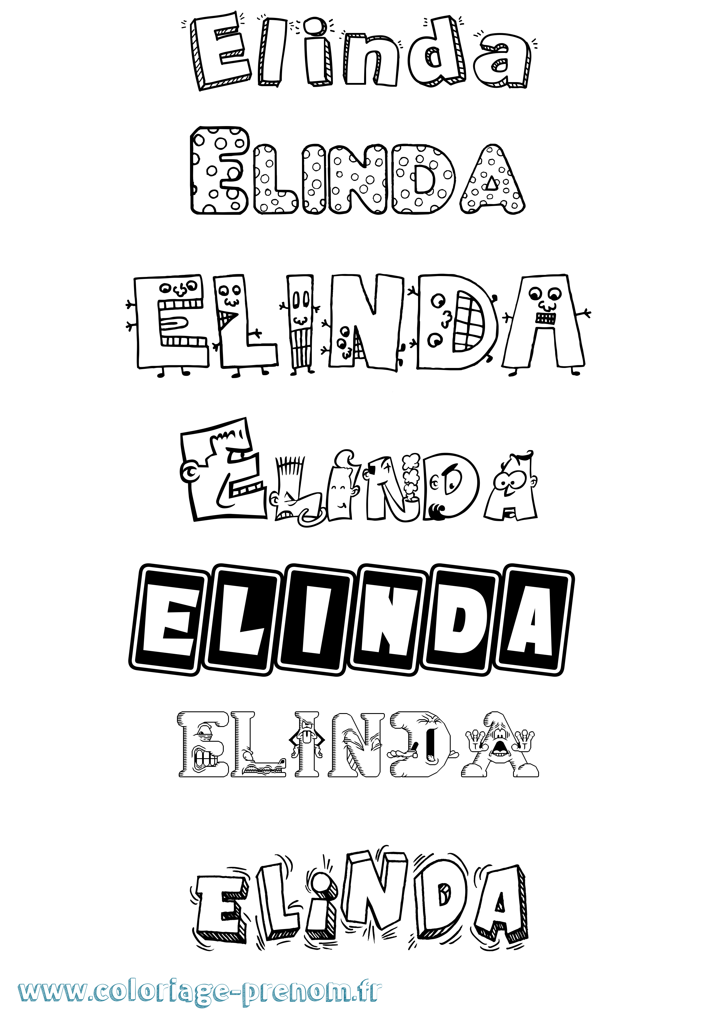 Coloriage Elinda Fun Coloriage prénom Elinda Fun