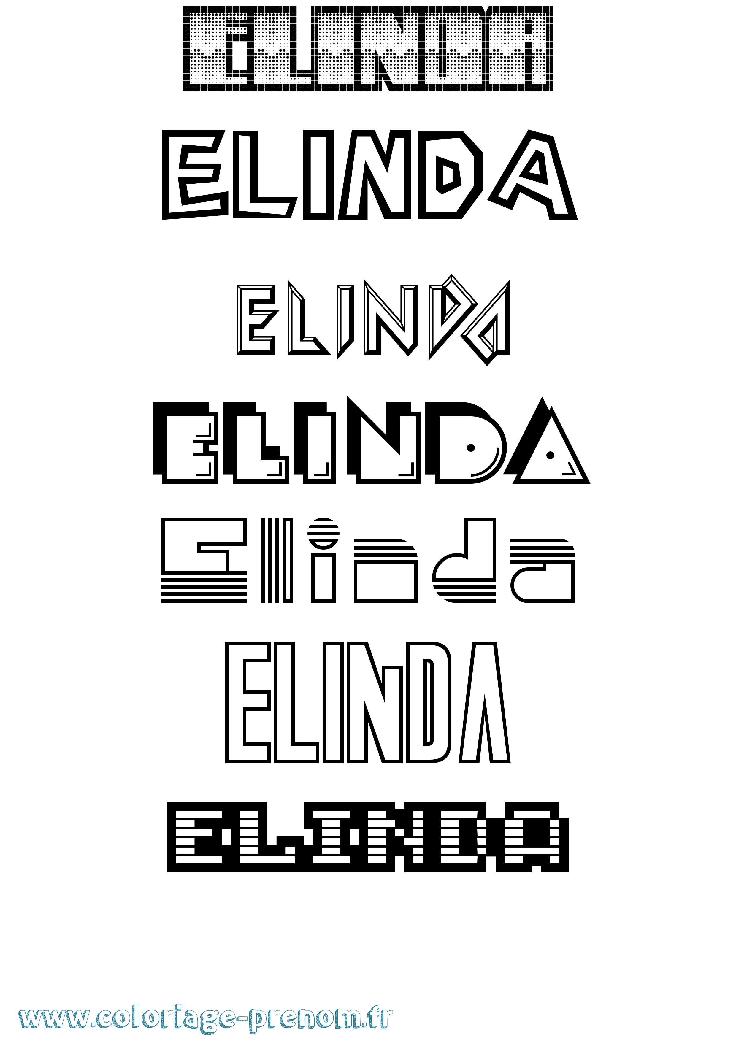 Coloriage Elinda Jeux Vidéos Coloriage prénom Elinda Jeux Vidéos