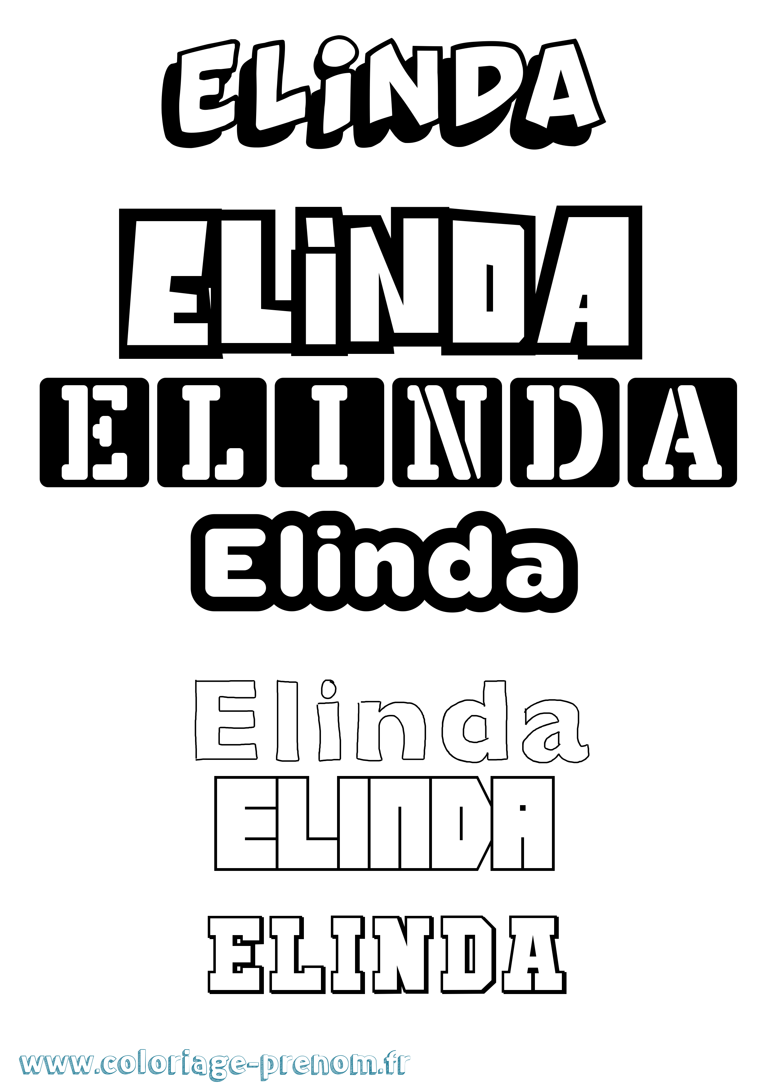 Coloriage Elinda Simple Coloriage prénom Elinda Simple