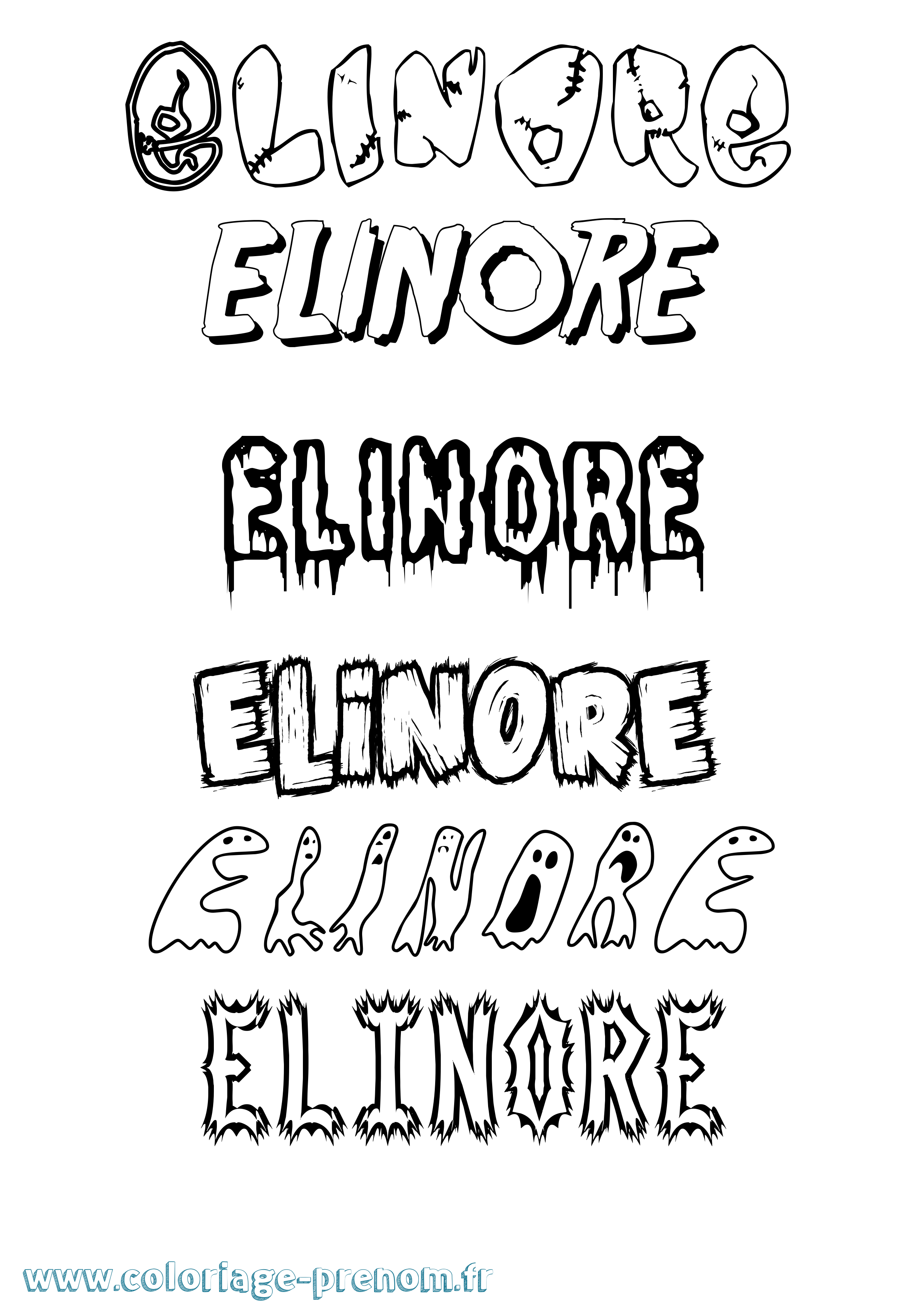 Coloriage Elinore Frisson Coloriage prénom Elinore Frisson