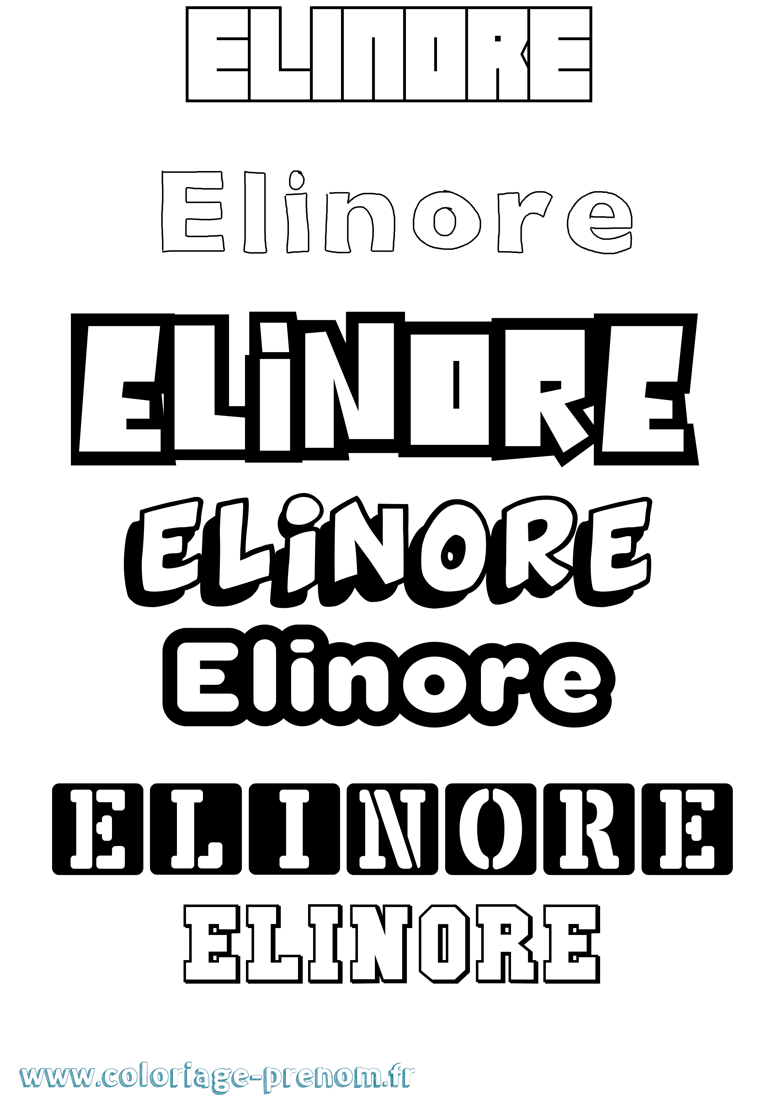 Coloriage Elinore Simple Coloriage prénom Elinore Simple
