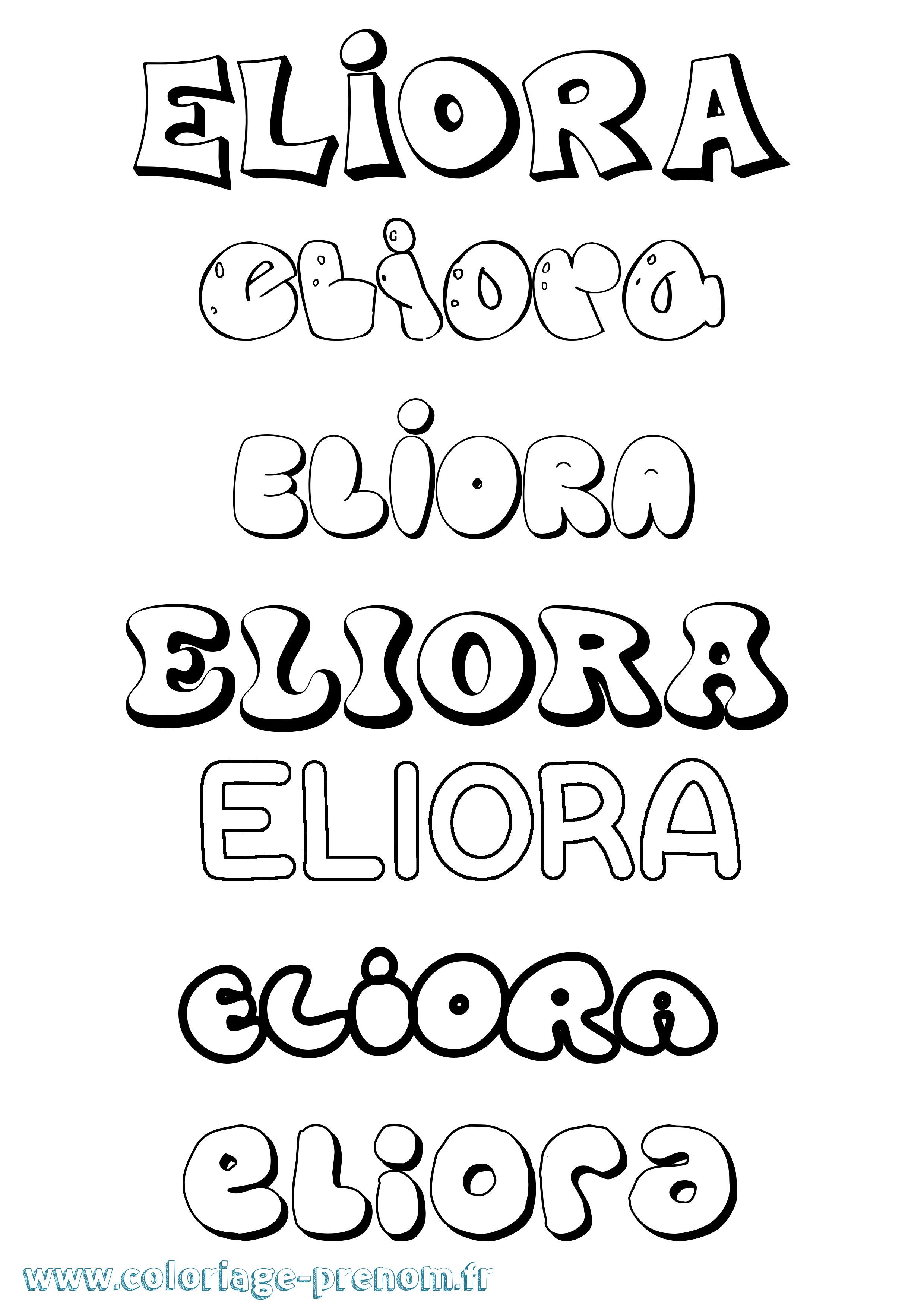 Coloriage Eliora Bubble Coloriage prénom Eliora Bubble