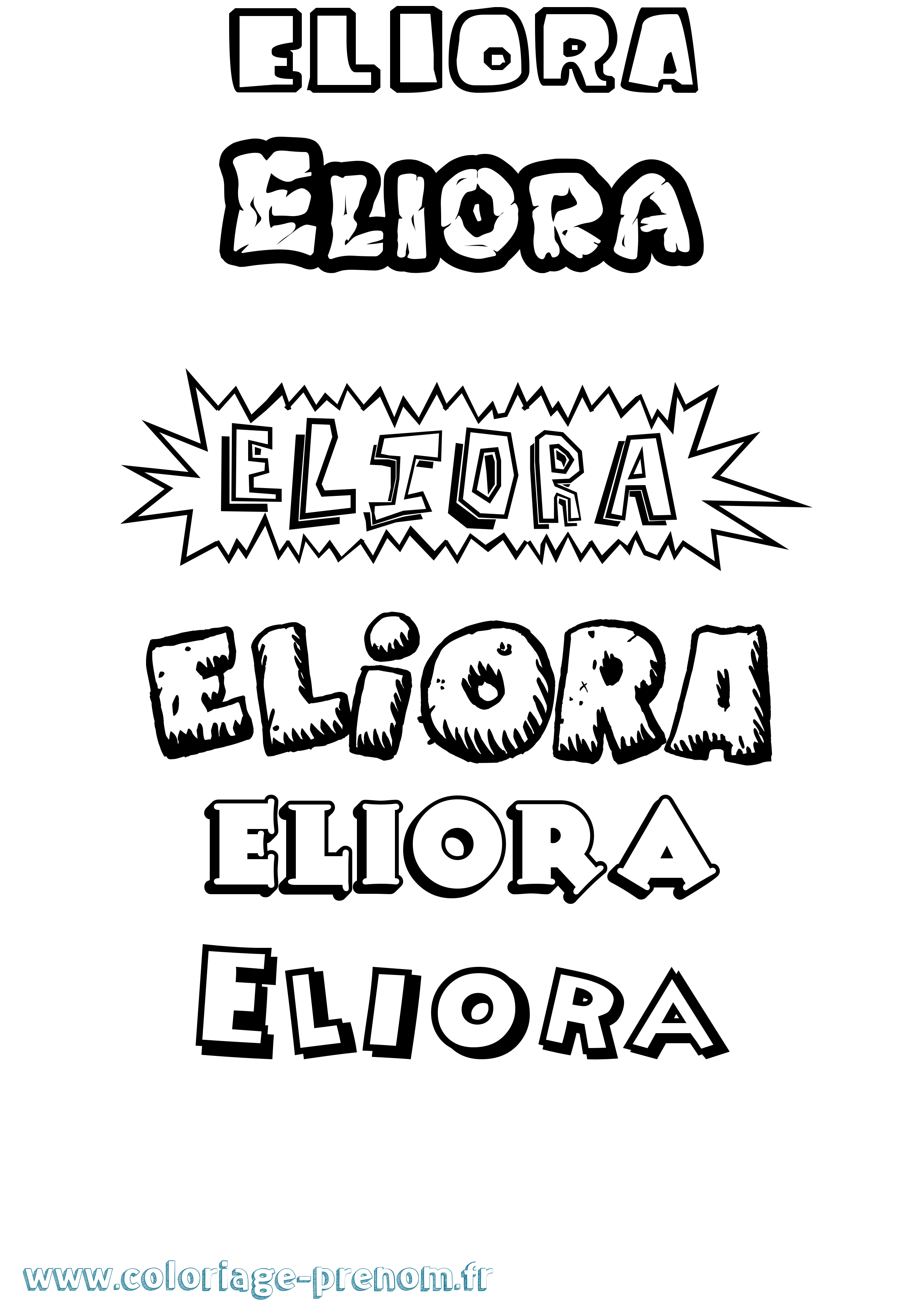 Coloriage Eliora Dessin Animé Coloriage prénom Eliora Dessin Animé