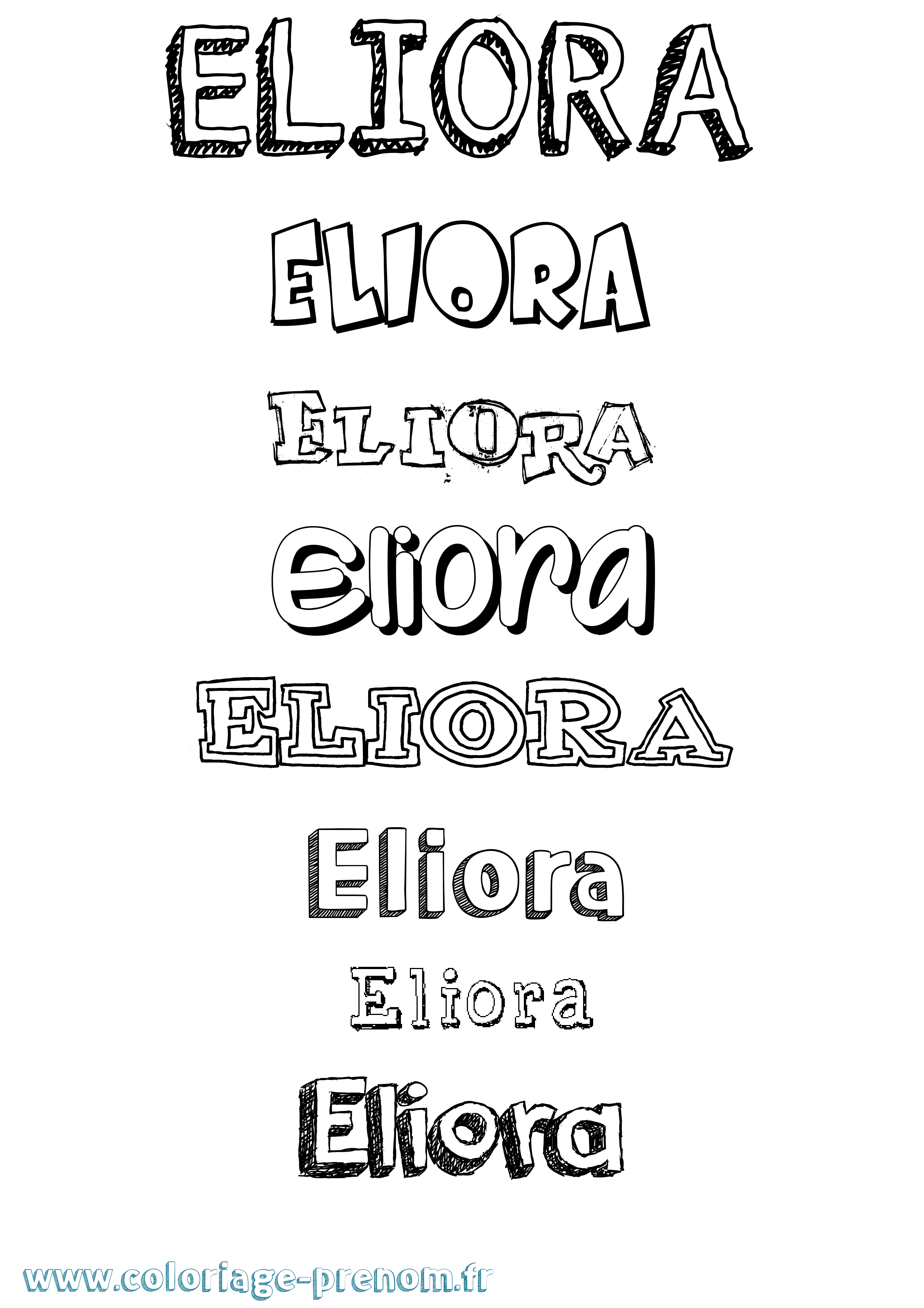 Coloriage Eliora Dessiné Coloriage prénom Eliora Dessiné