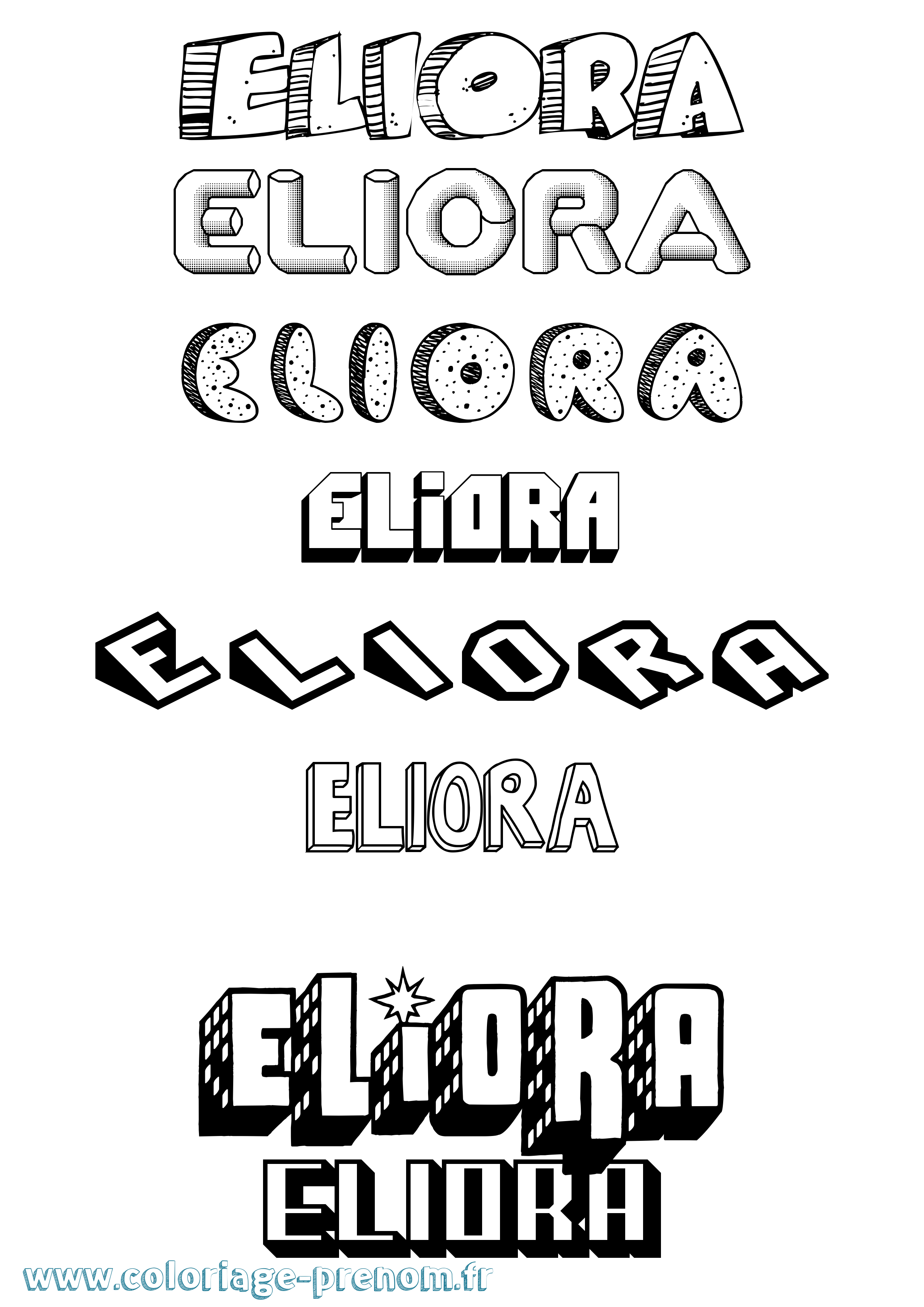 Coloriage Eliora Effet 3D Coloriage prénom Eliora Effet 3D