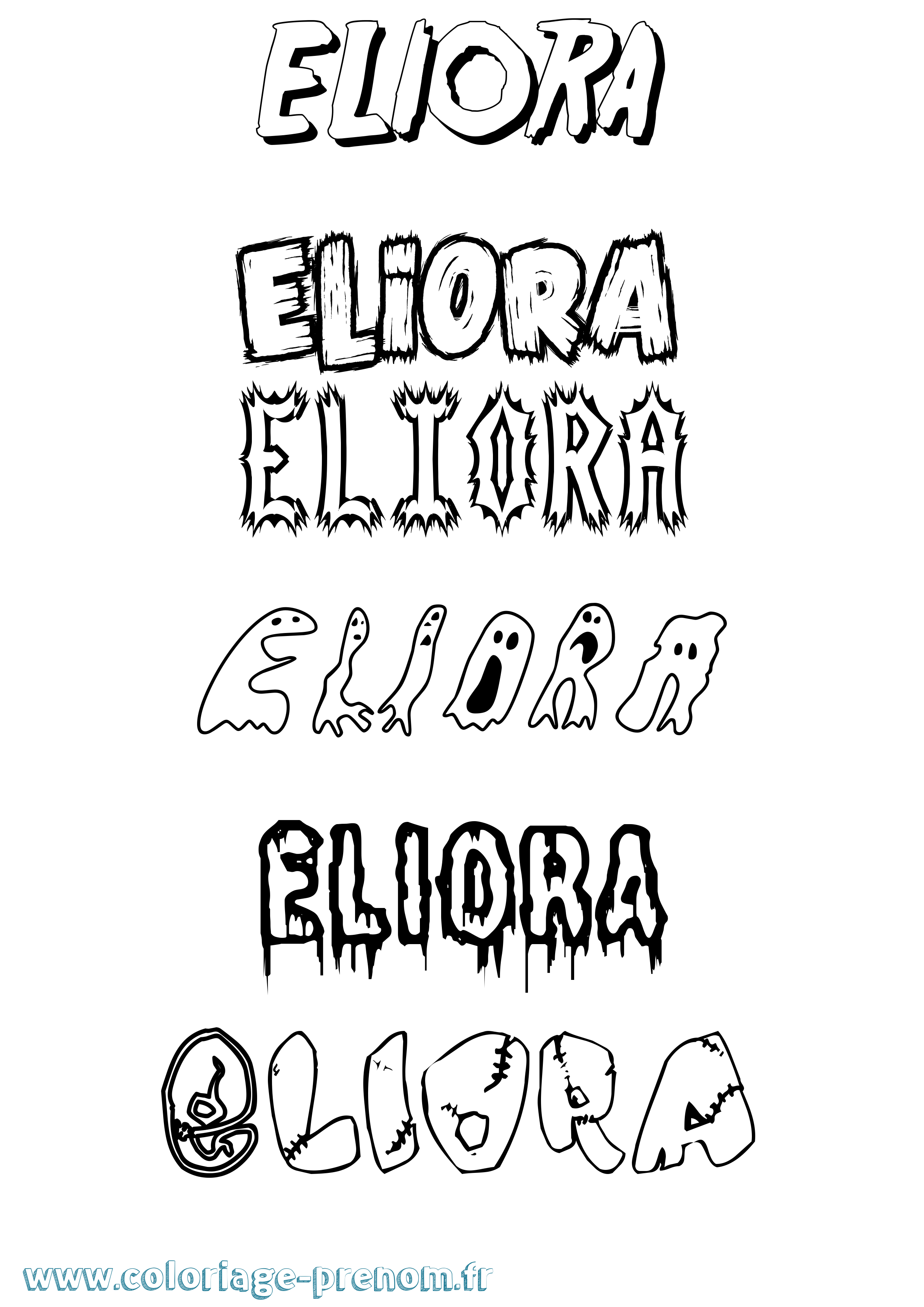 Coloriage Eliora Frisson Coloriage prénom Eliora Frisson