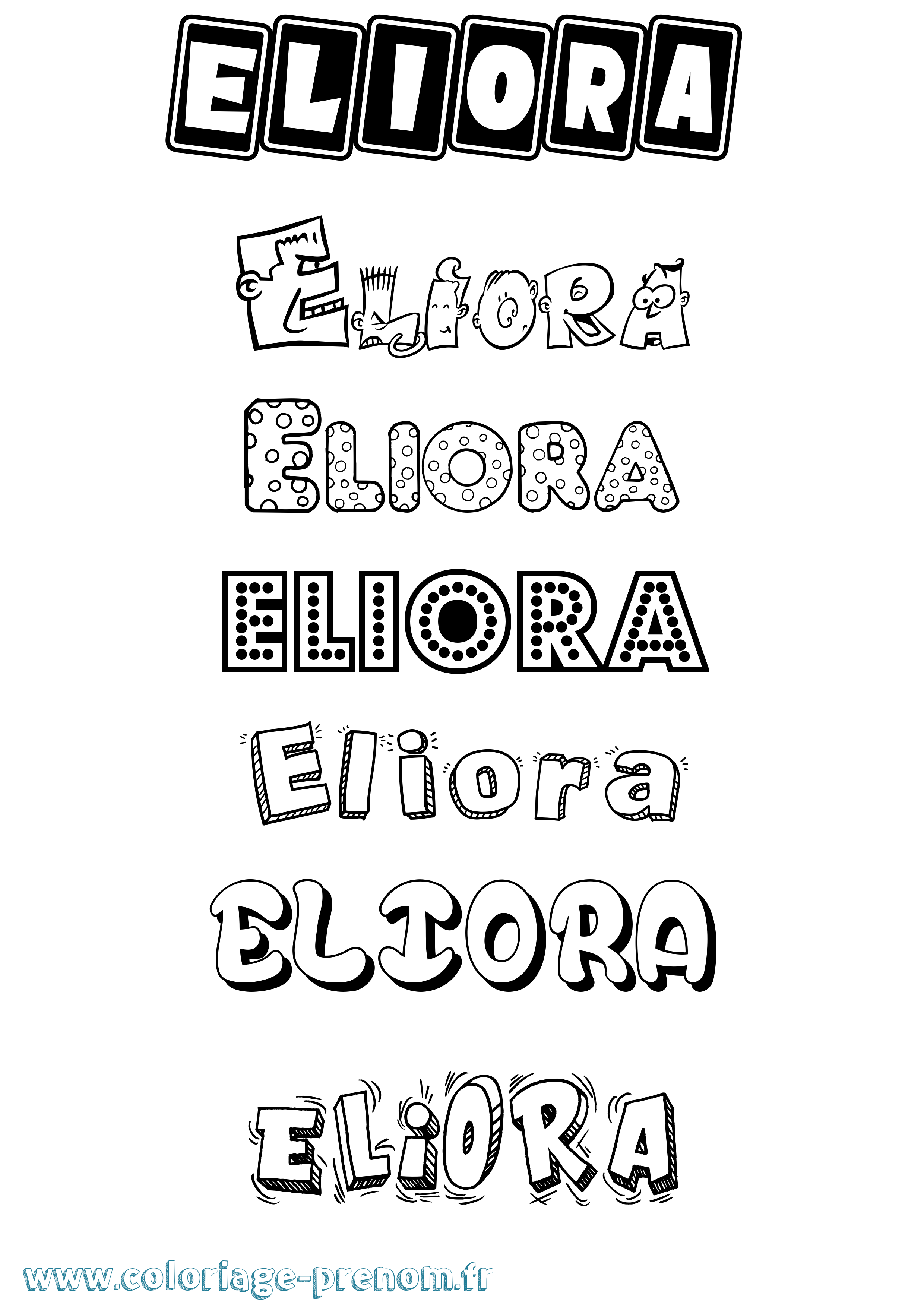 Coloriage Eliora Fun Coloriage prénom Eliora Fun