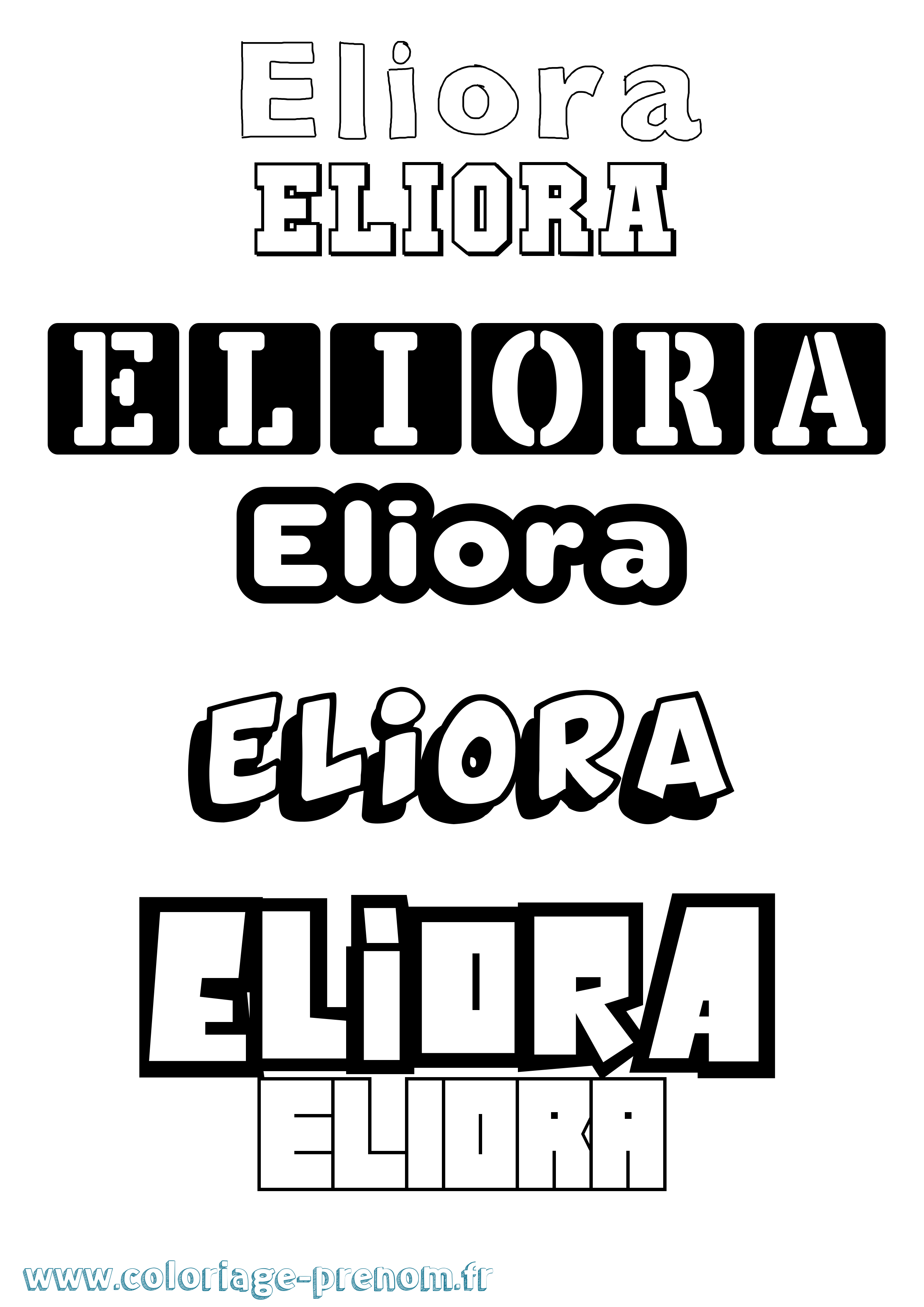 Coloriage Eliora Simple Coloriage prénom Eliora Simple