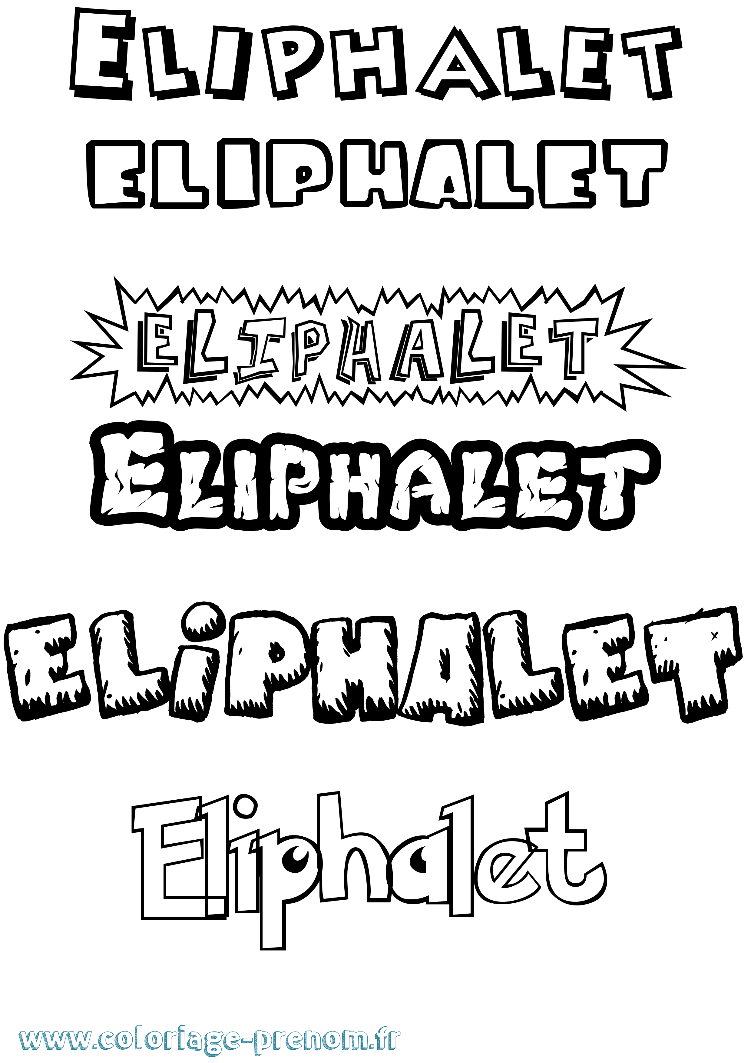 Coloriage Eliphalet Dessin Animé Coloriage prénom Eliphalet Dessin Animé