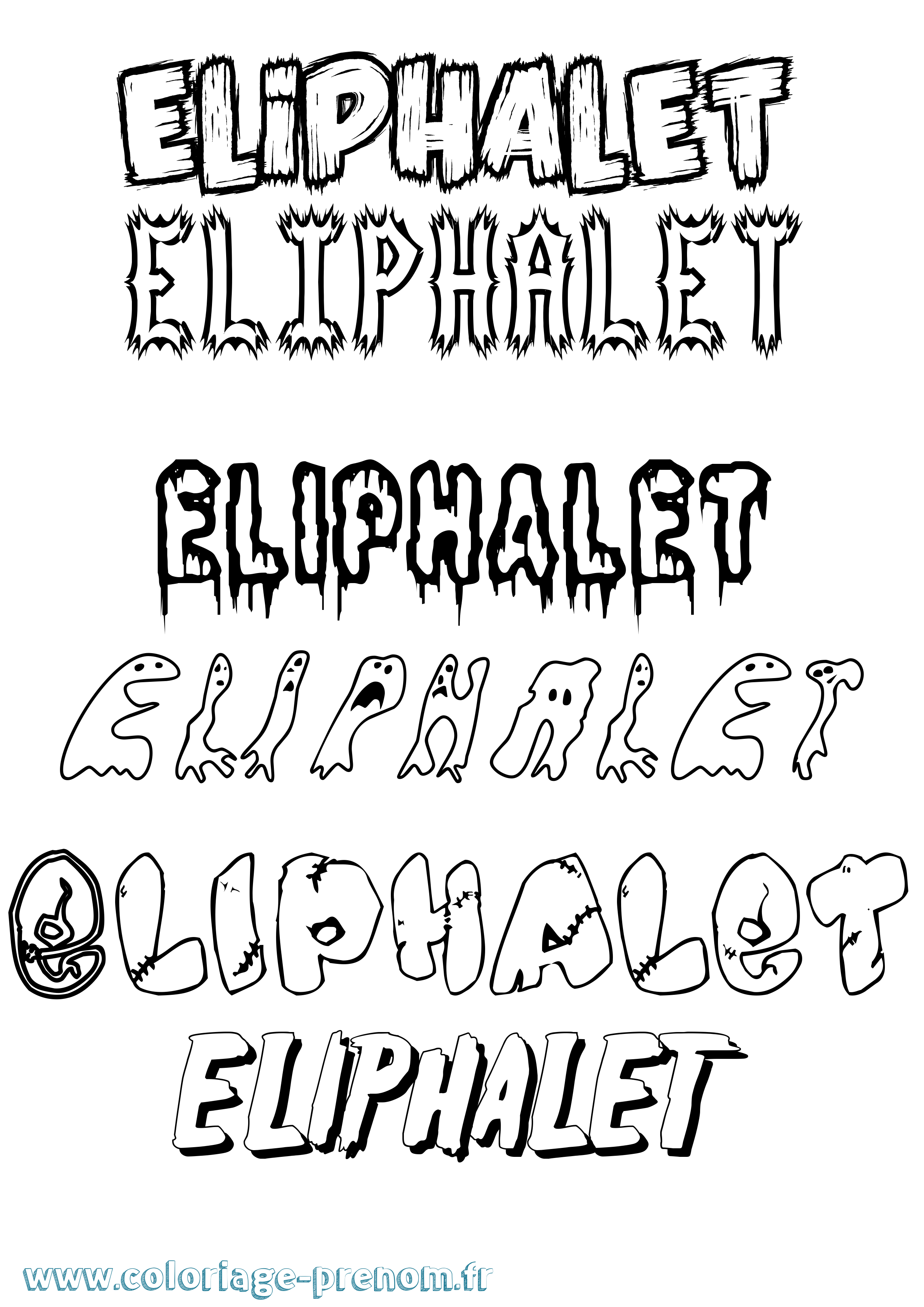 Coloriage Eliphalet Frisson Coloriage prénom Eliphalet Frisson