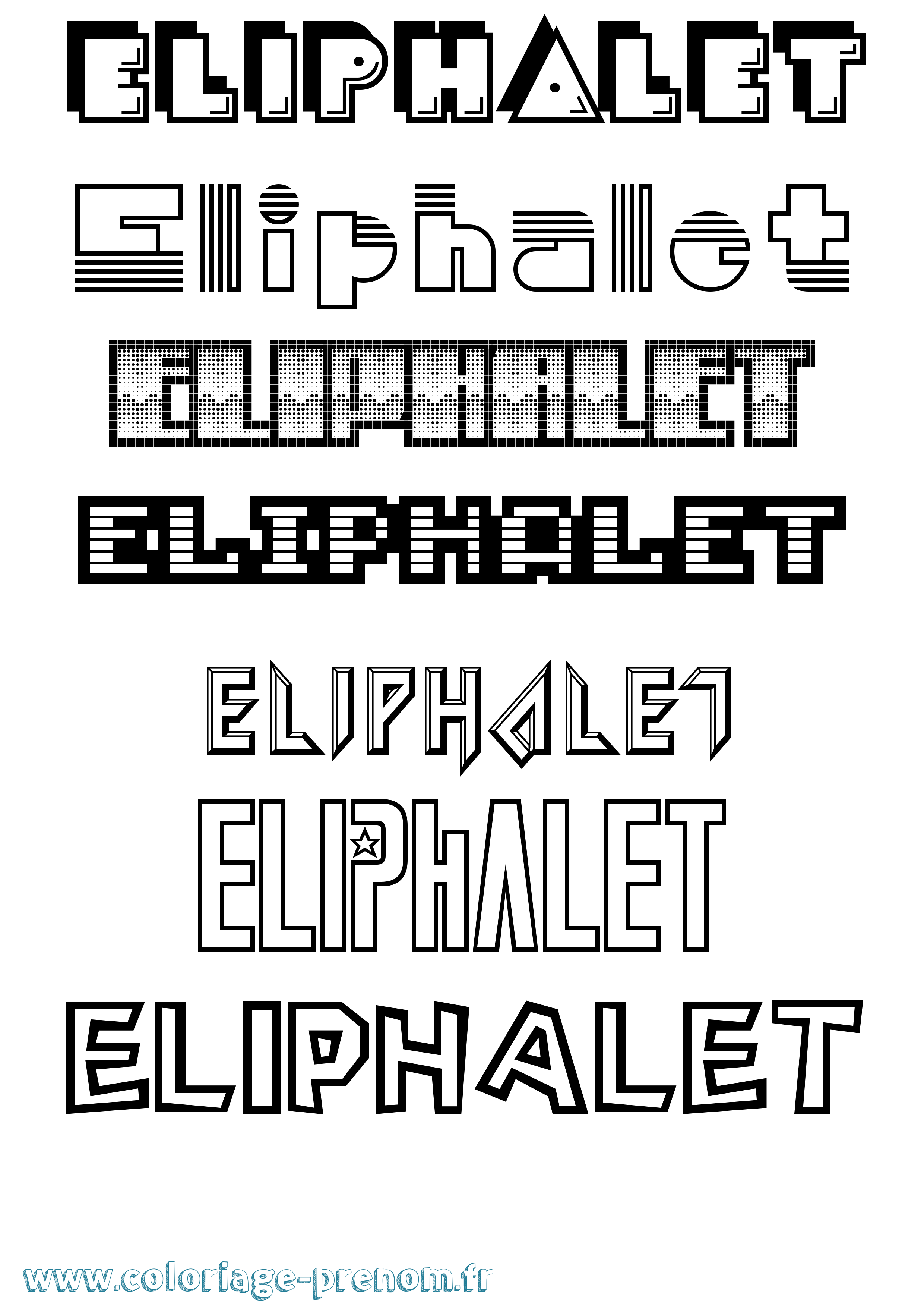 Coloriage Eliphalet Jeux Vidéos Coloriage prénom Eliphalet Jeux Vidéos
