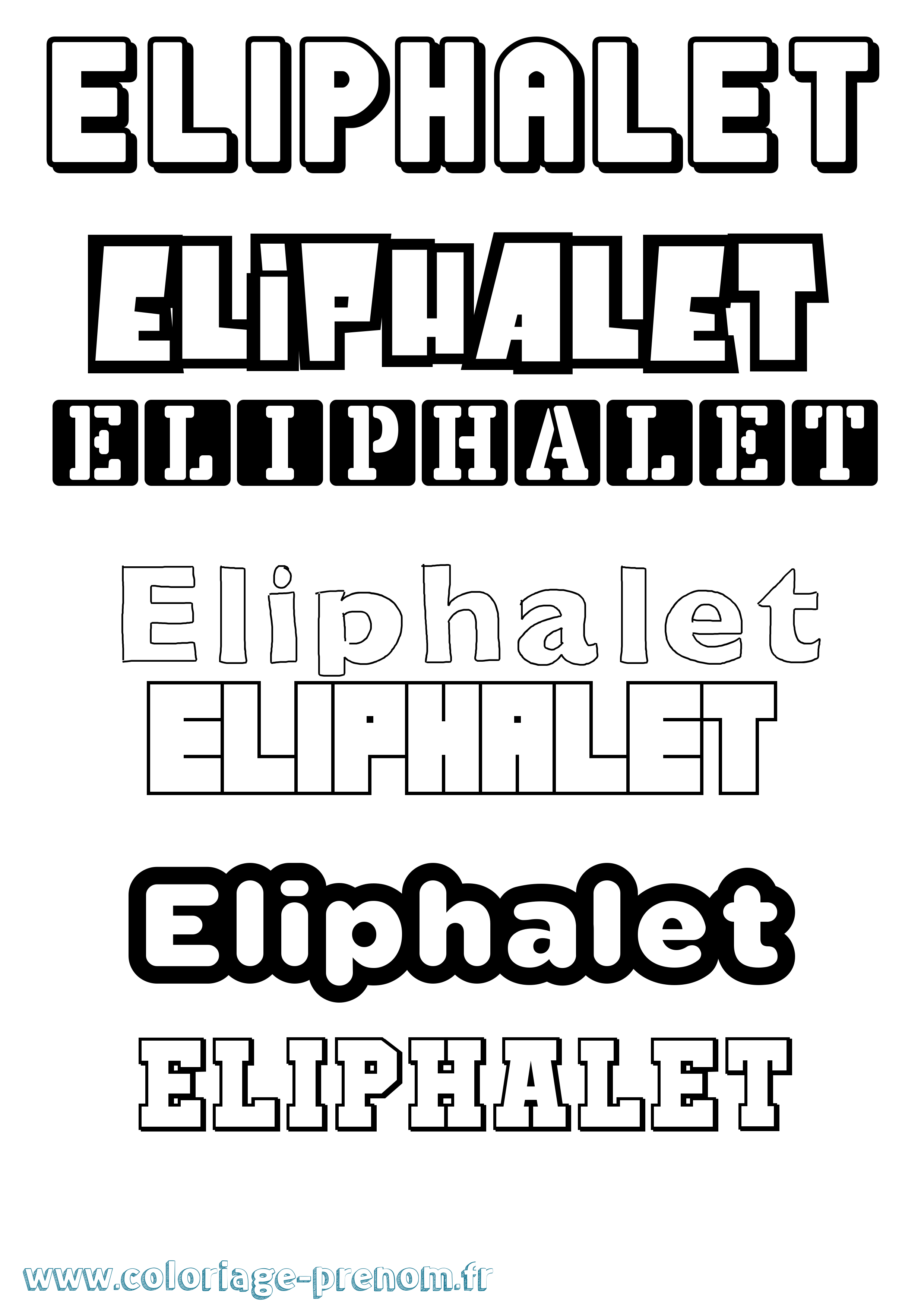 Coloriage Eliphalet Simple Coloriage prénom Eliphalet Simple