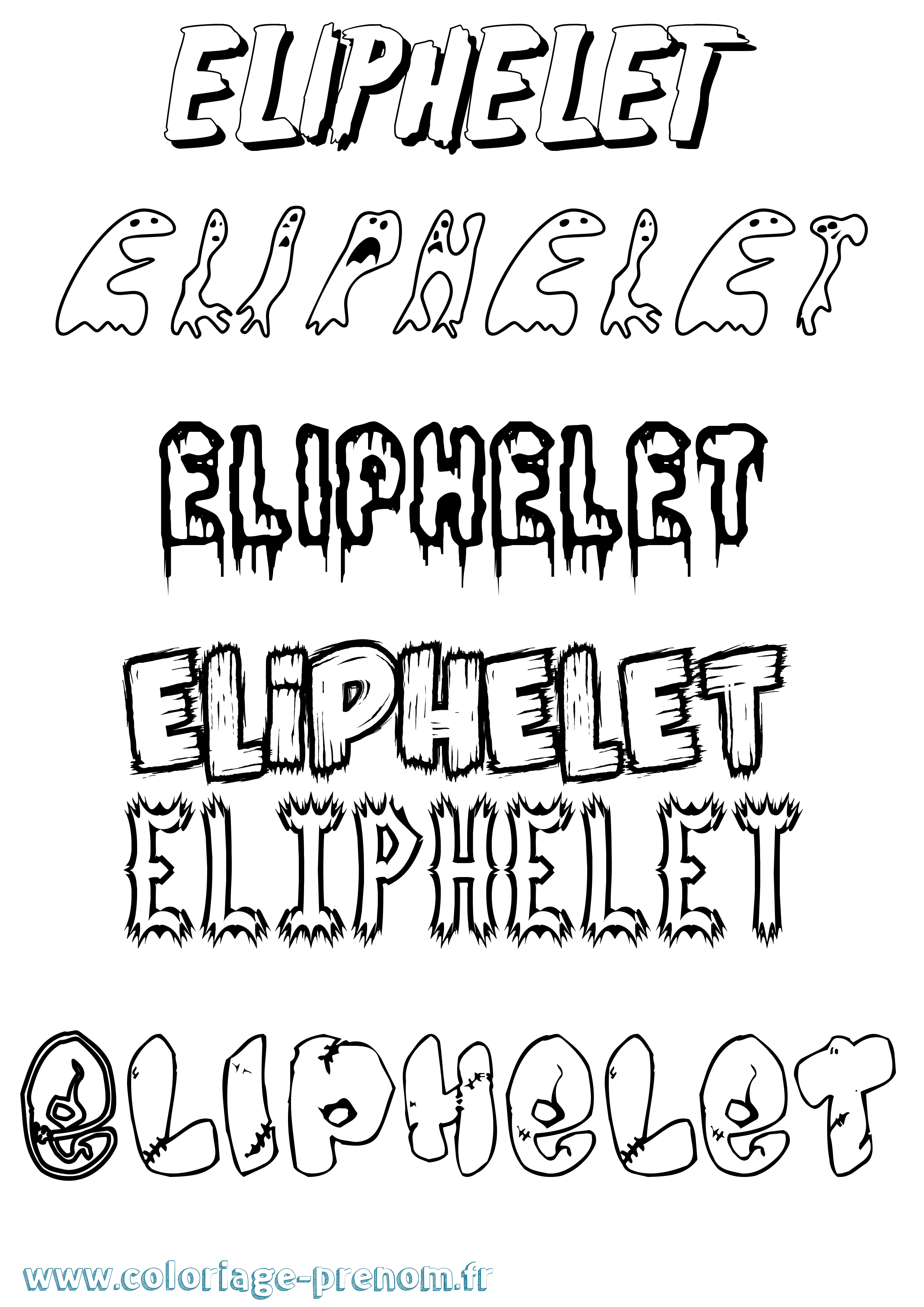 Coloriage Eliphelet Frisson Coloriage prénom Eliphelet Frisson