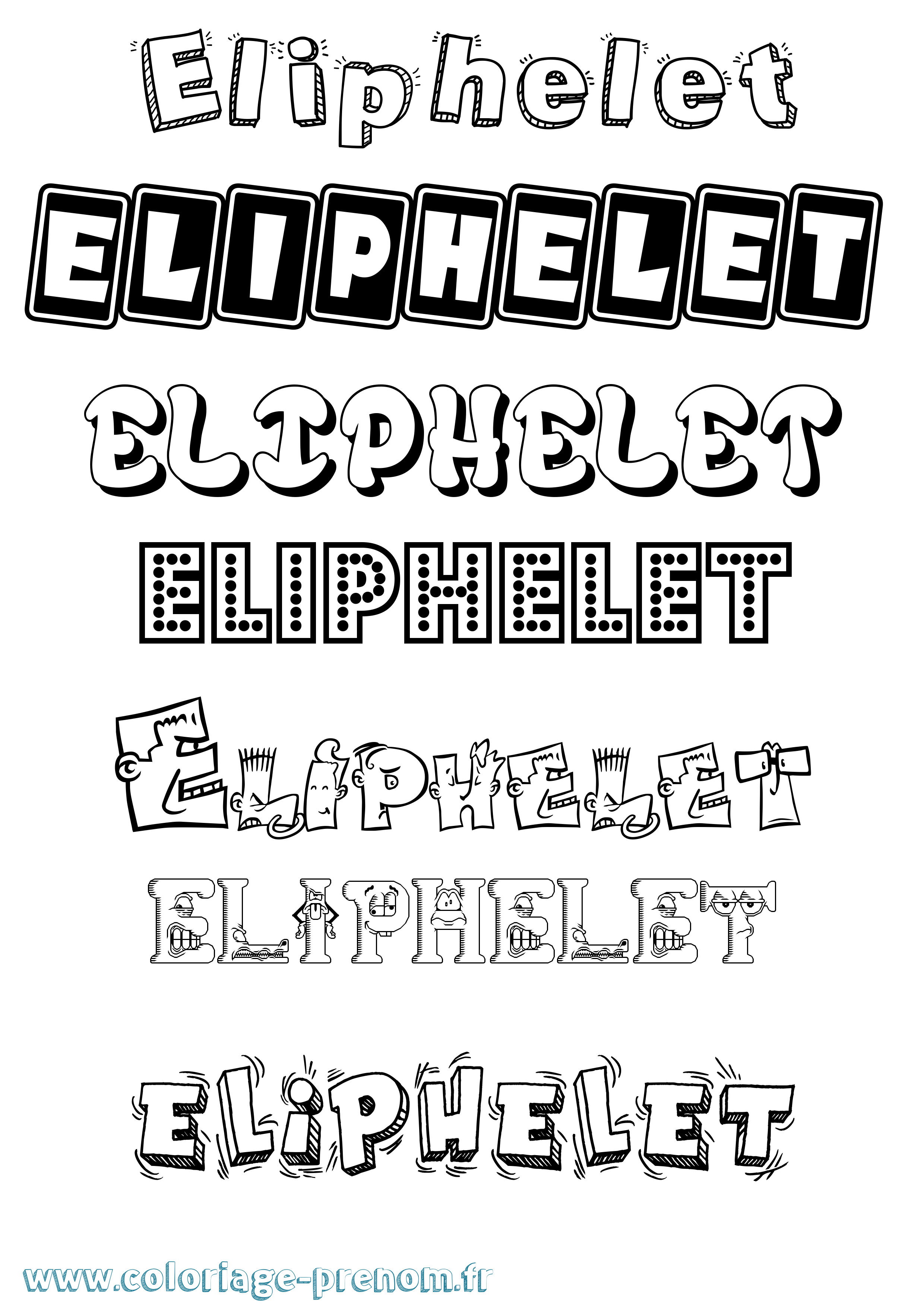 Coloriage Eliphelet Fun Coloriage prénom Eliphelet Fun