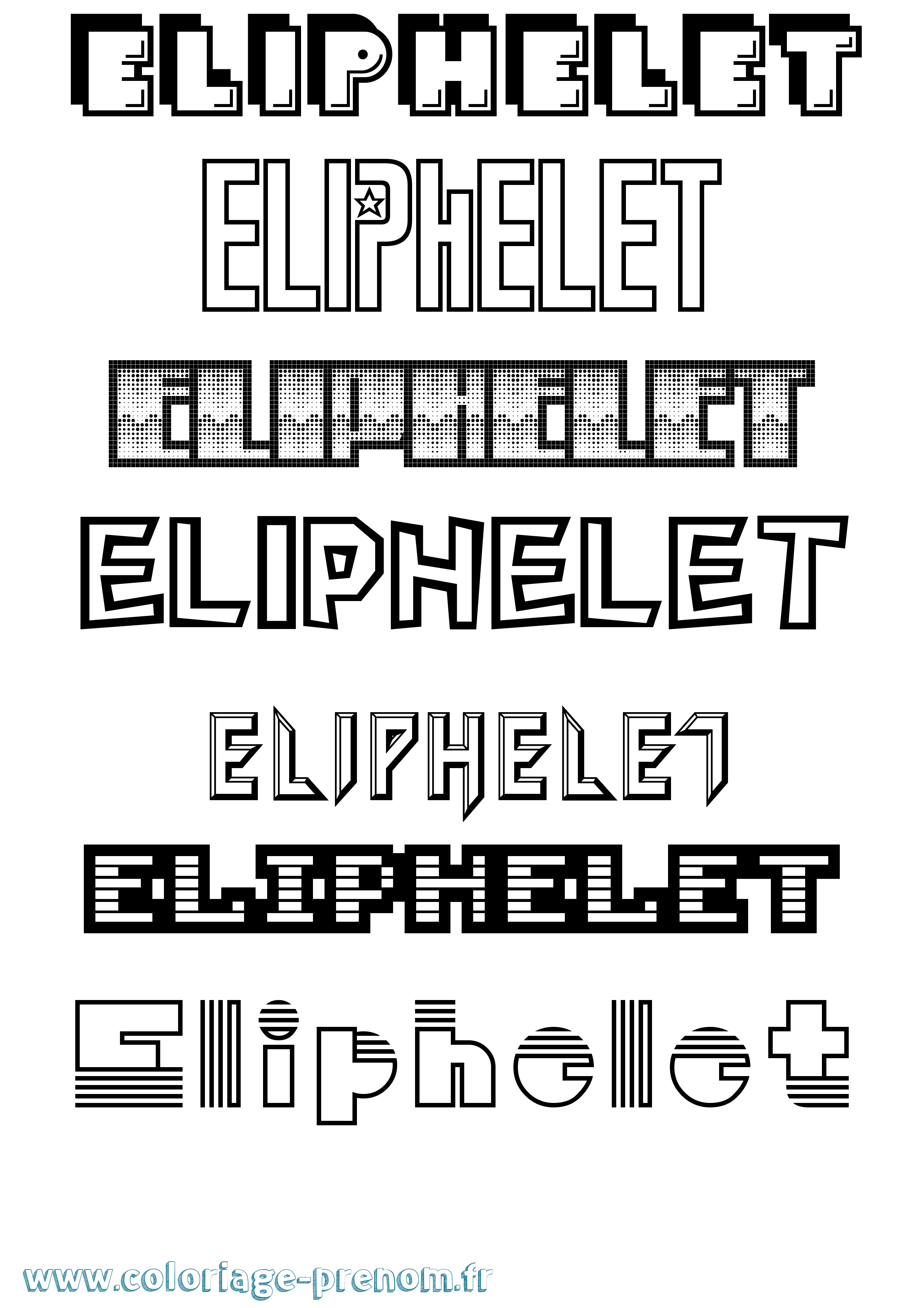 Coloriage Eliphelet Jeux Vidéos Coloriage prénom Eliphelet Jeux Vidéos