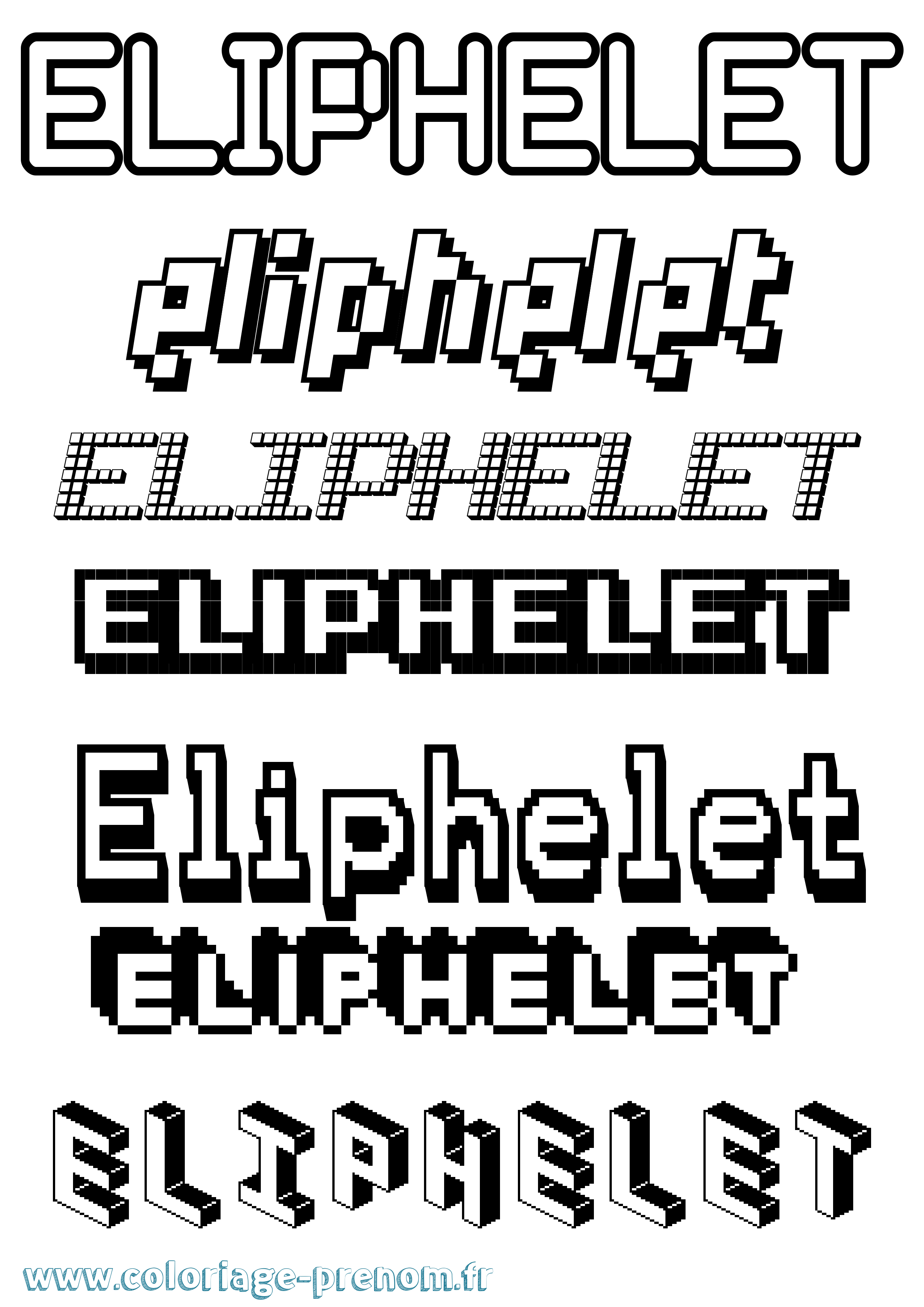 Coloriage Eliphelet Pixel Coloriage prénom Eliphelet Pixel