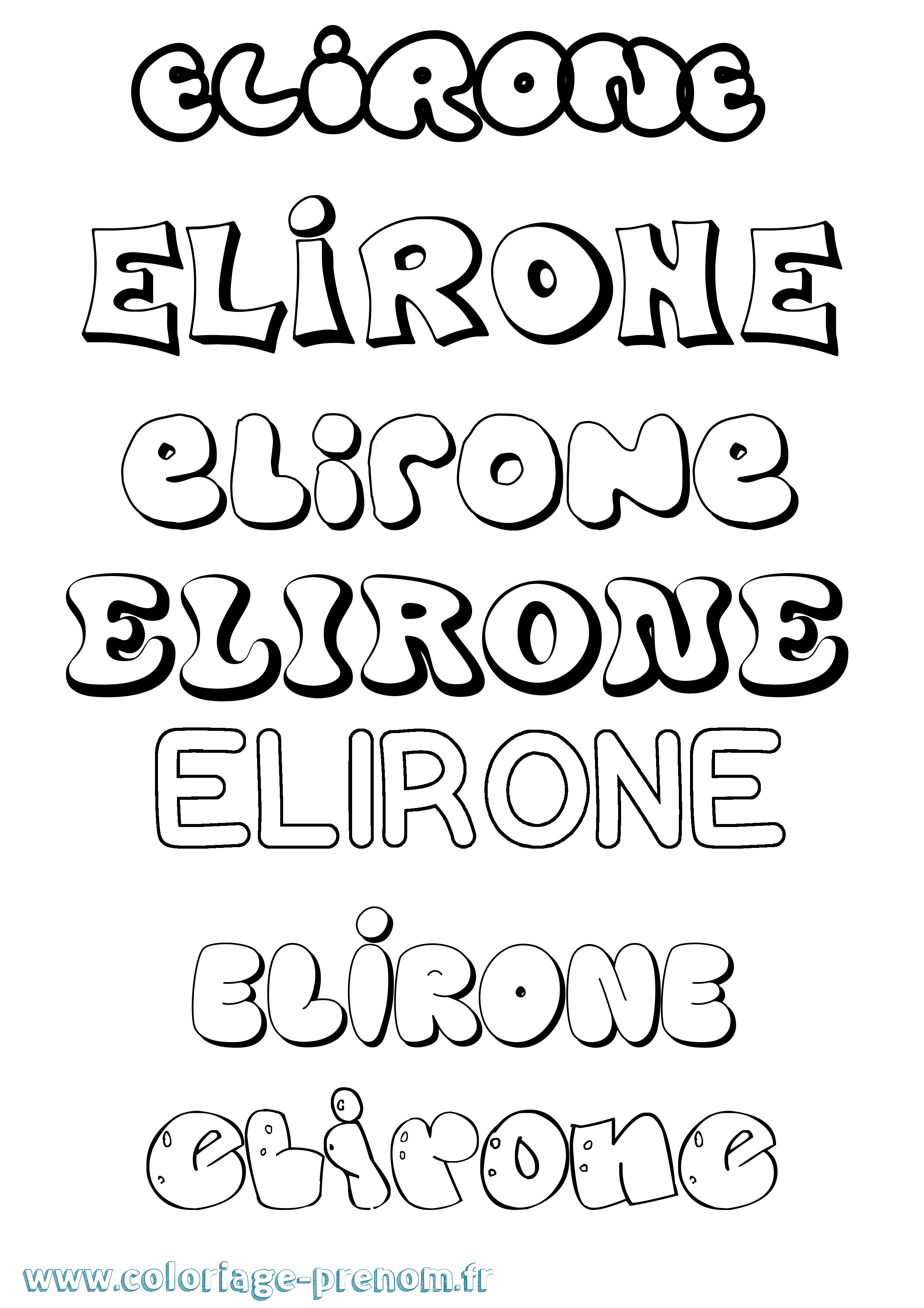 Coloriage Elirone Bubble Coloriage prénom Elirone Bubble