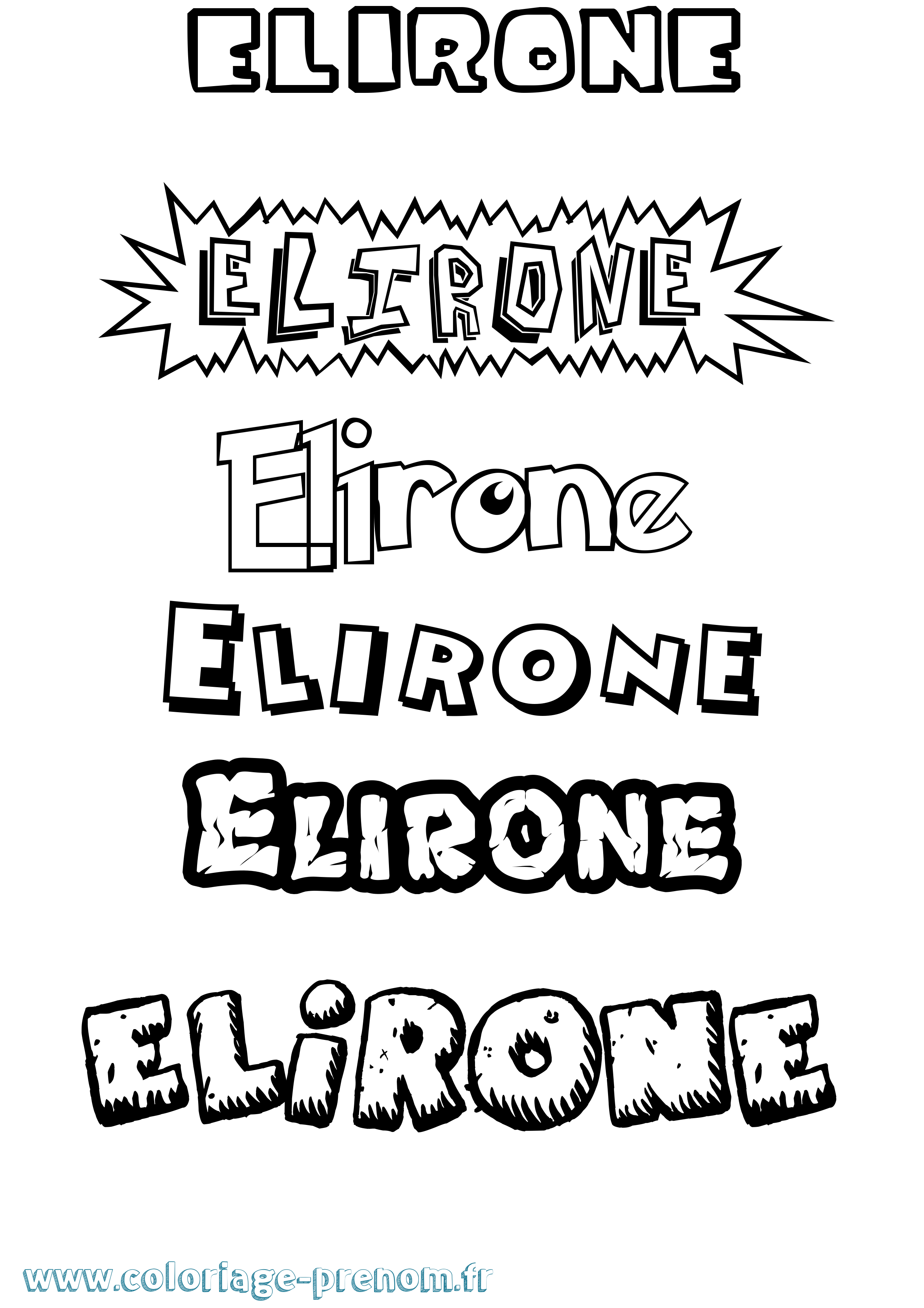 Coloriage Elirone Dessin Animé Coloriage prénom Elirone Dessin Animé
