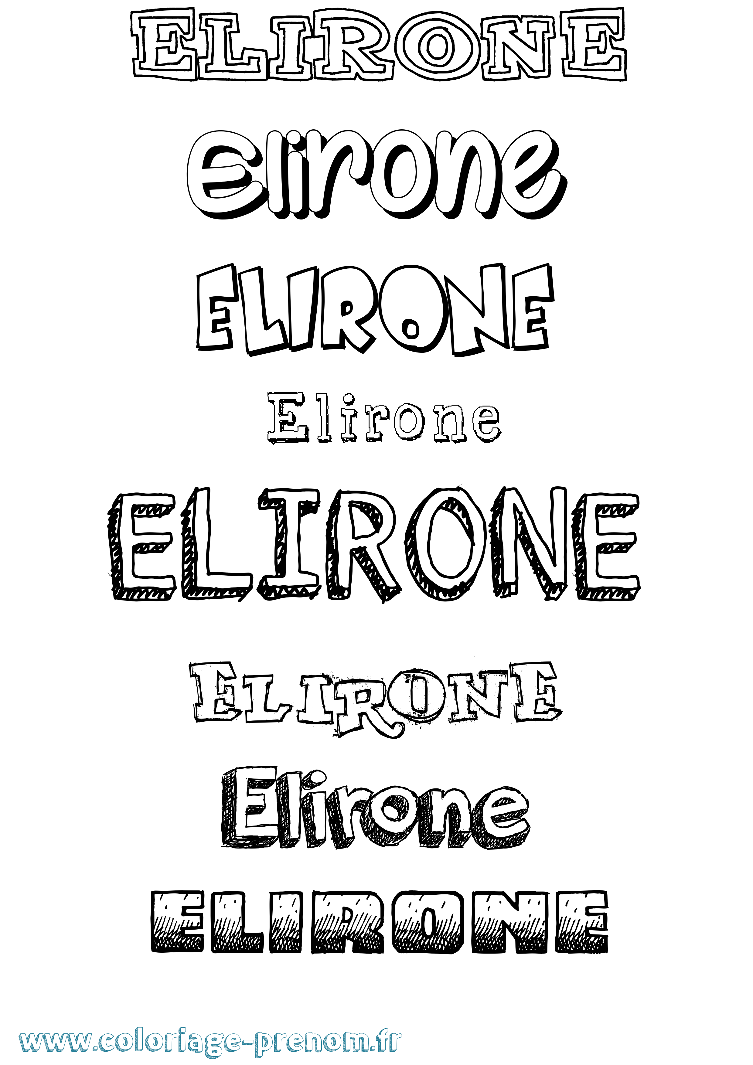 Coloriage Elirone Dessiné Coloriage prénom Elirone Dessiné