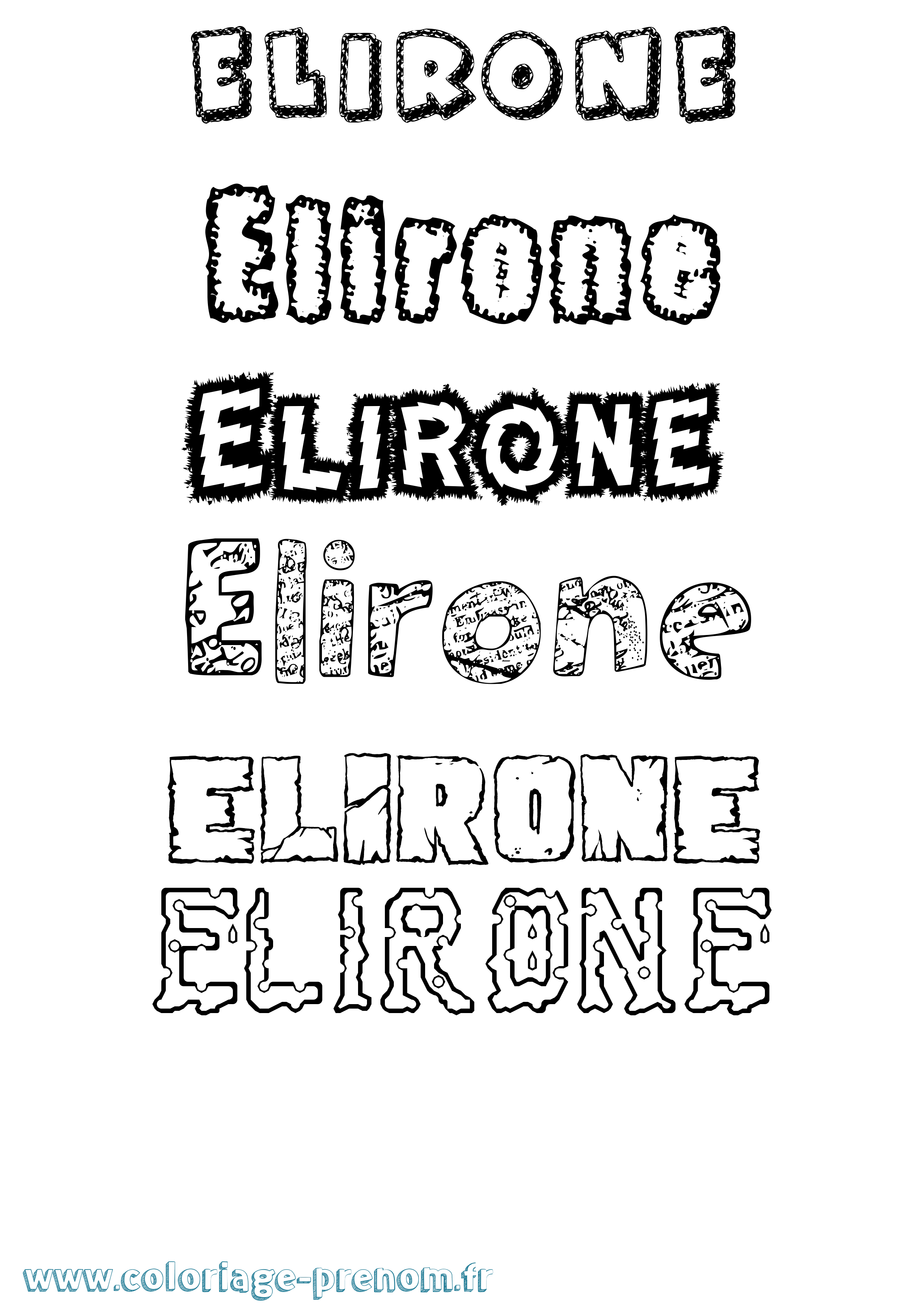 Coloriage Elirone Destructuré Coloriage prénom Elirone Destructuré