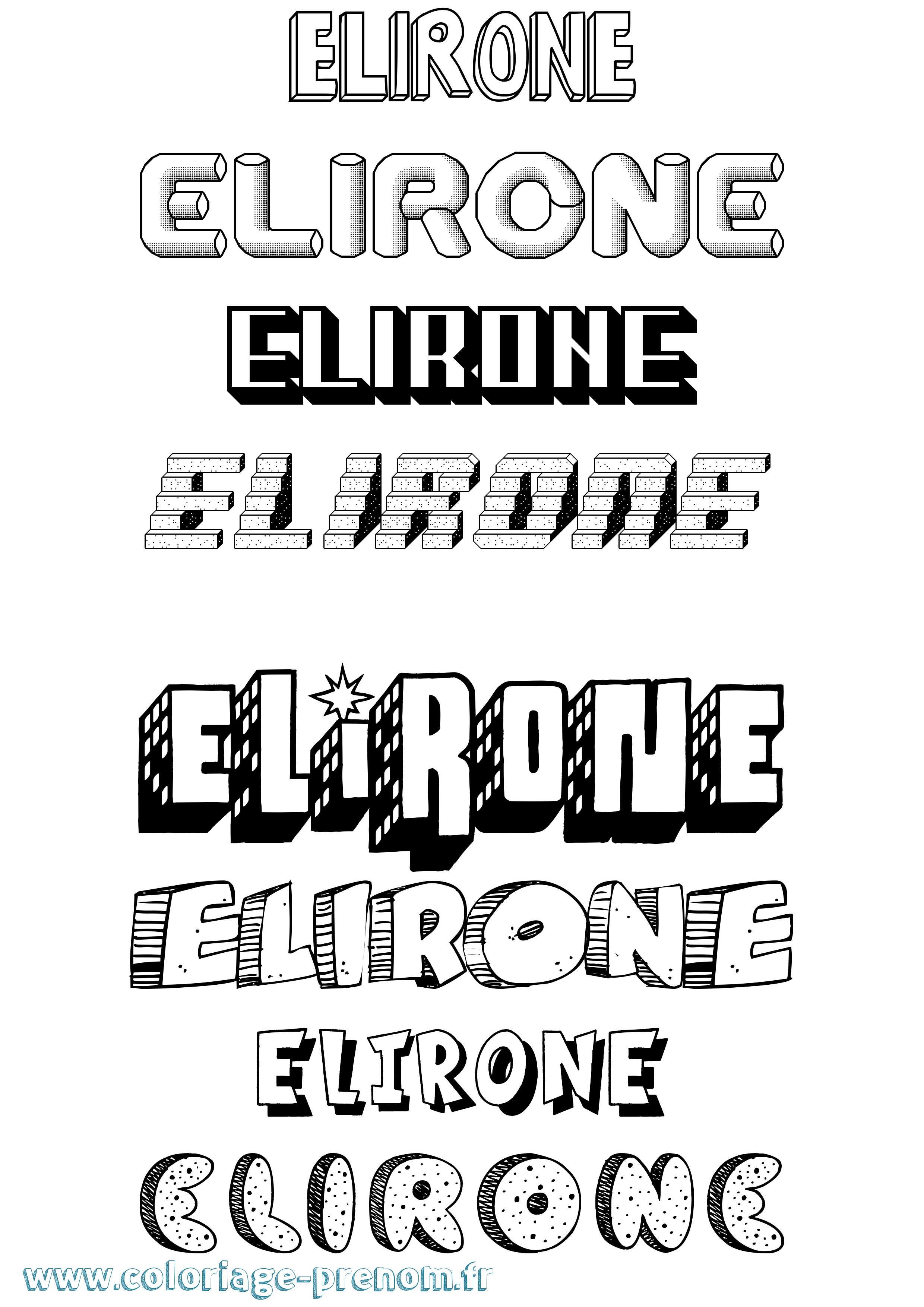 Coloriage Elirone Effet 3D Coloriage prénom Elirone Effet 3D