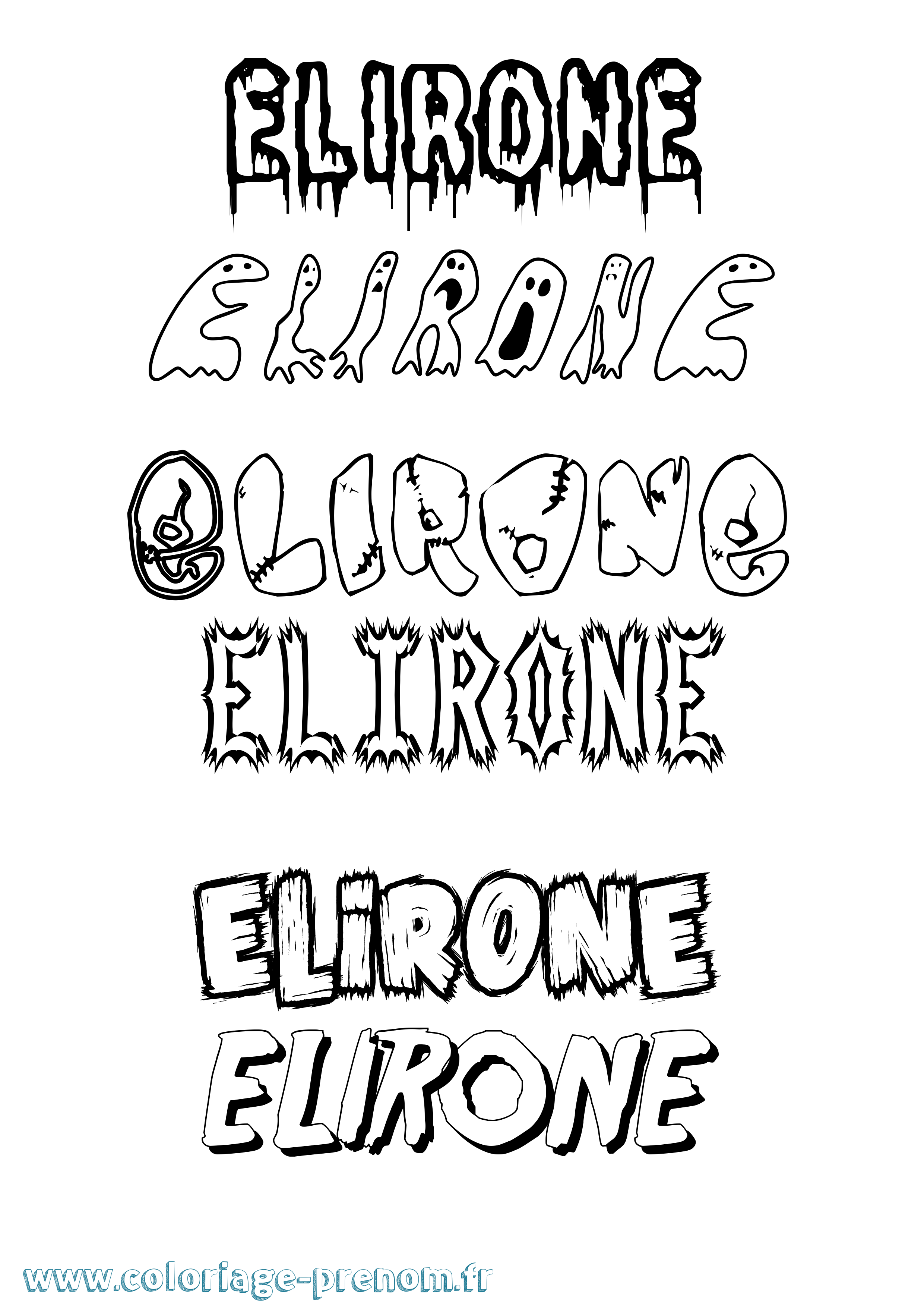 Coloriage Elirone Frisson Coloriage prénom Elirone Frisson