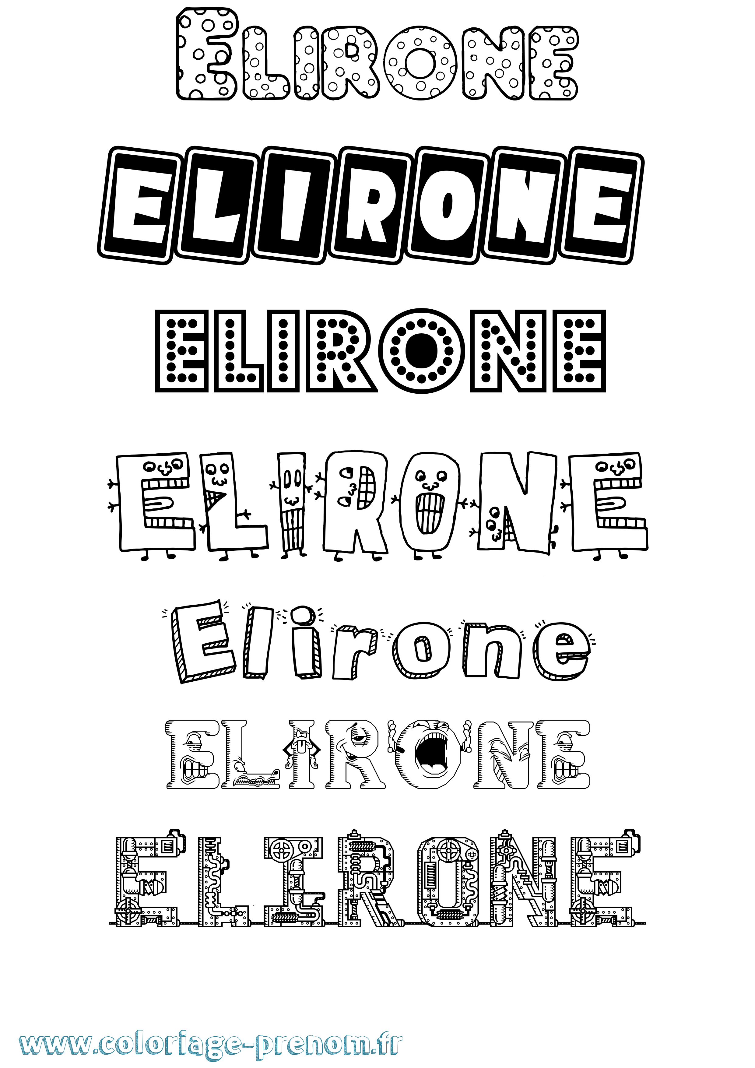 Coloriage Elirone Fun Coloriage prénom Elirone Fun