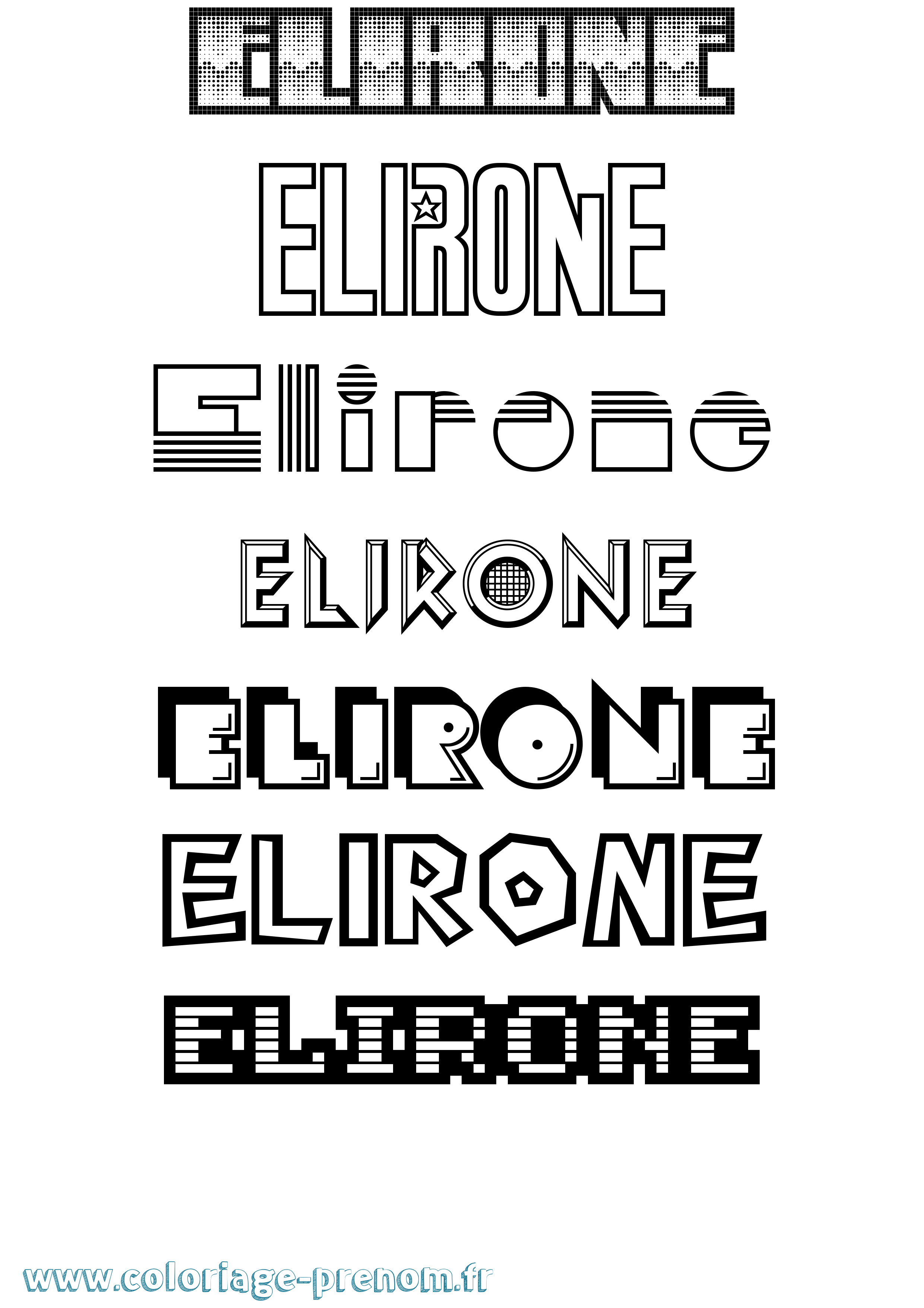 Coloriage Elirone Jeux Vidéos Coloriage prénom Elirone Jeux Vidéos
