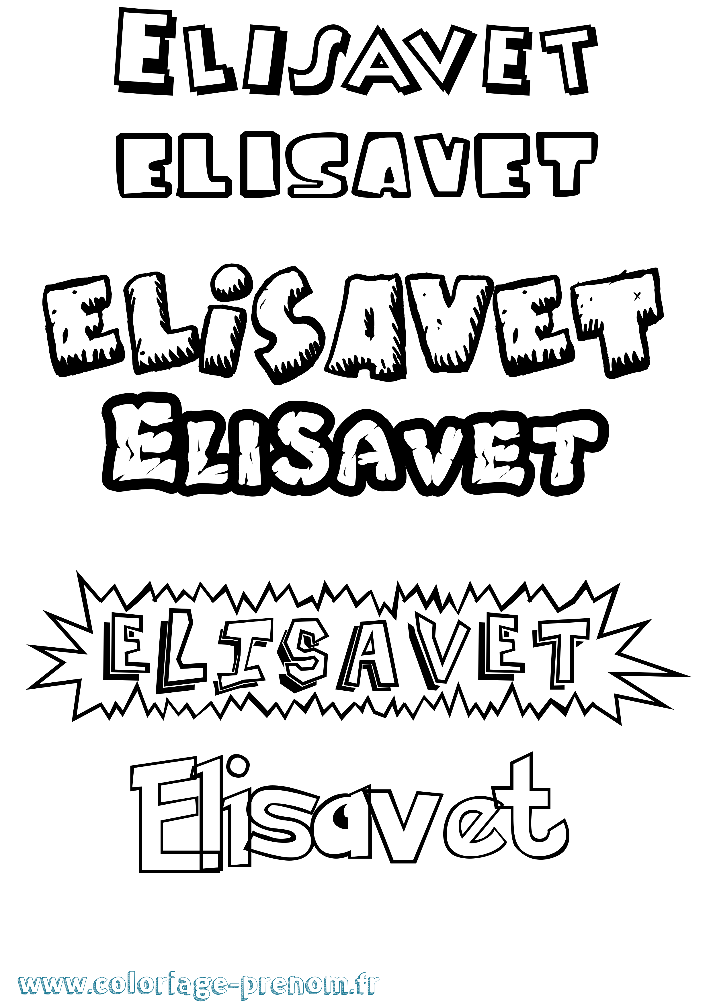 Coloriage Elisavet Dessin Animé Coloriage prénom Elisavet Dessin Animé