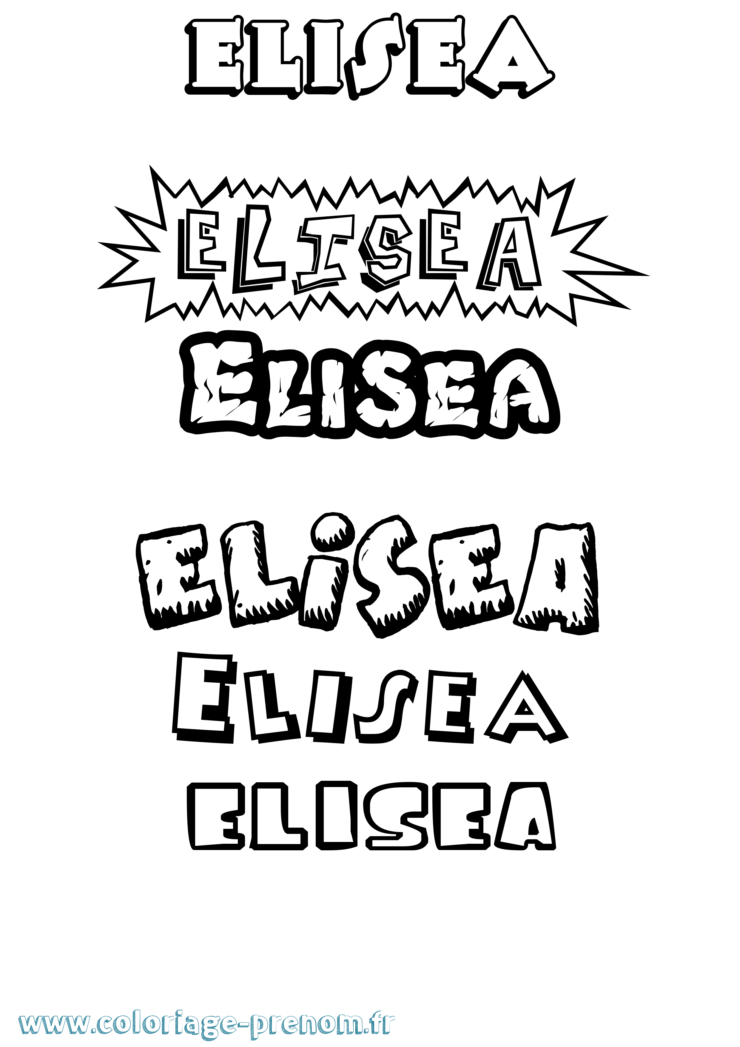 Coloriage Elisea Dessin Animé Coloriage prénom Elisea Dessin Animé