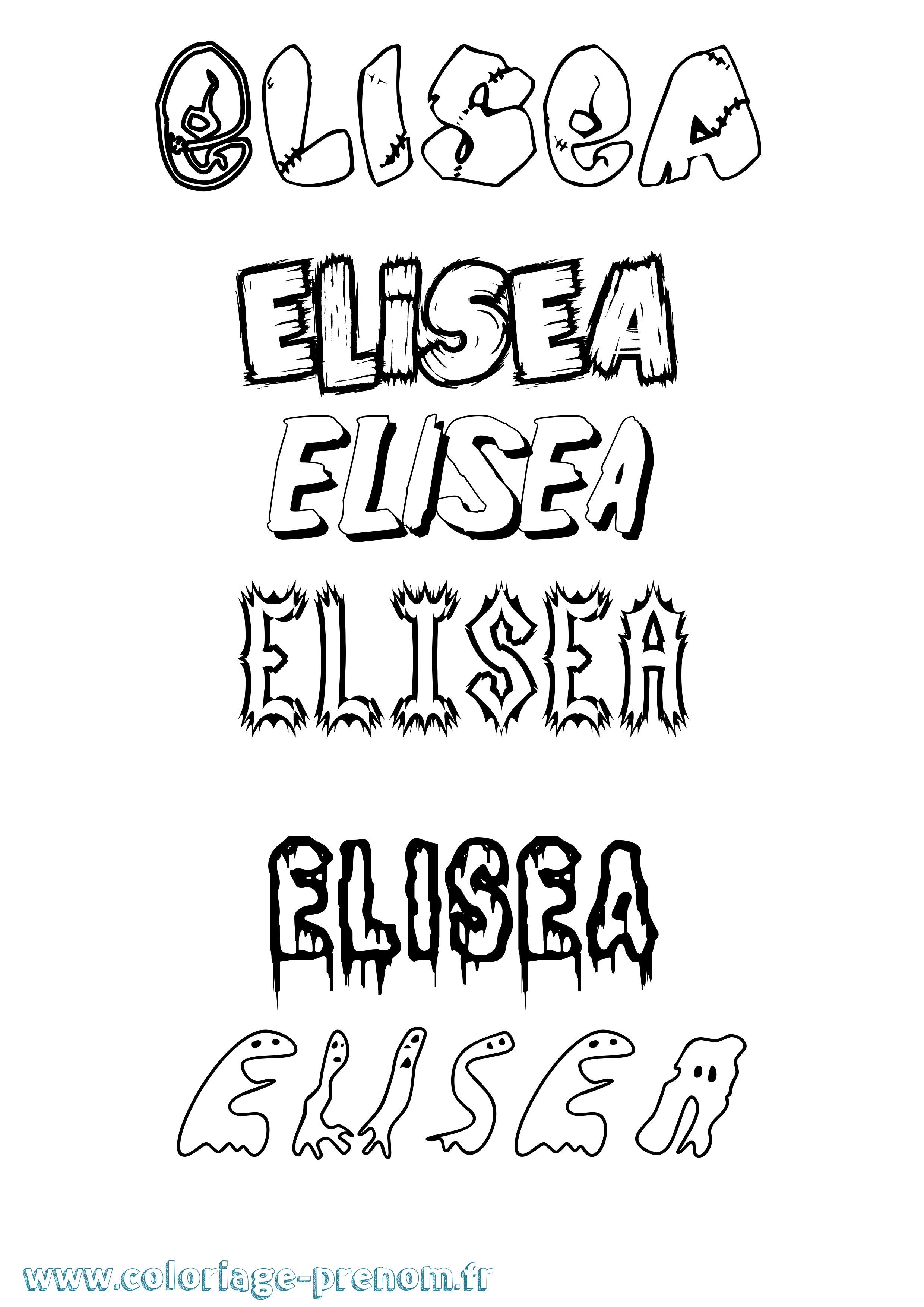 Coloriage Elisea Frisson Coloriage prénom Elisea Frisson