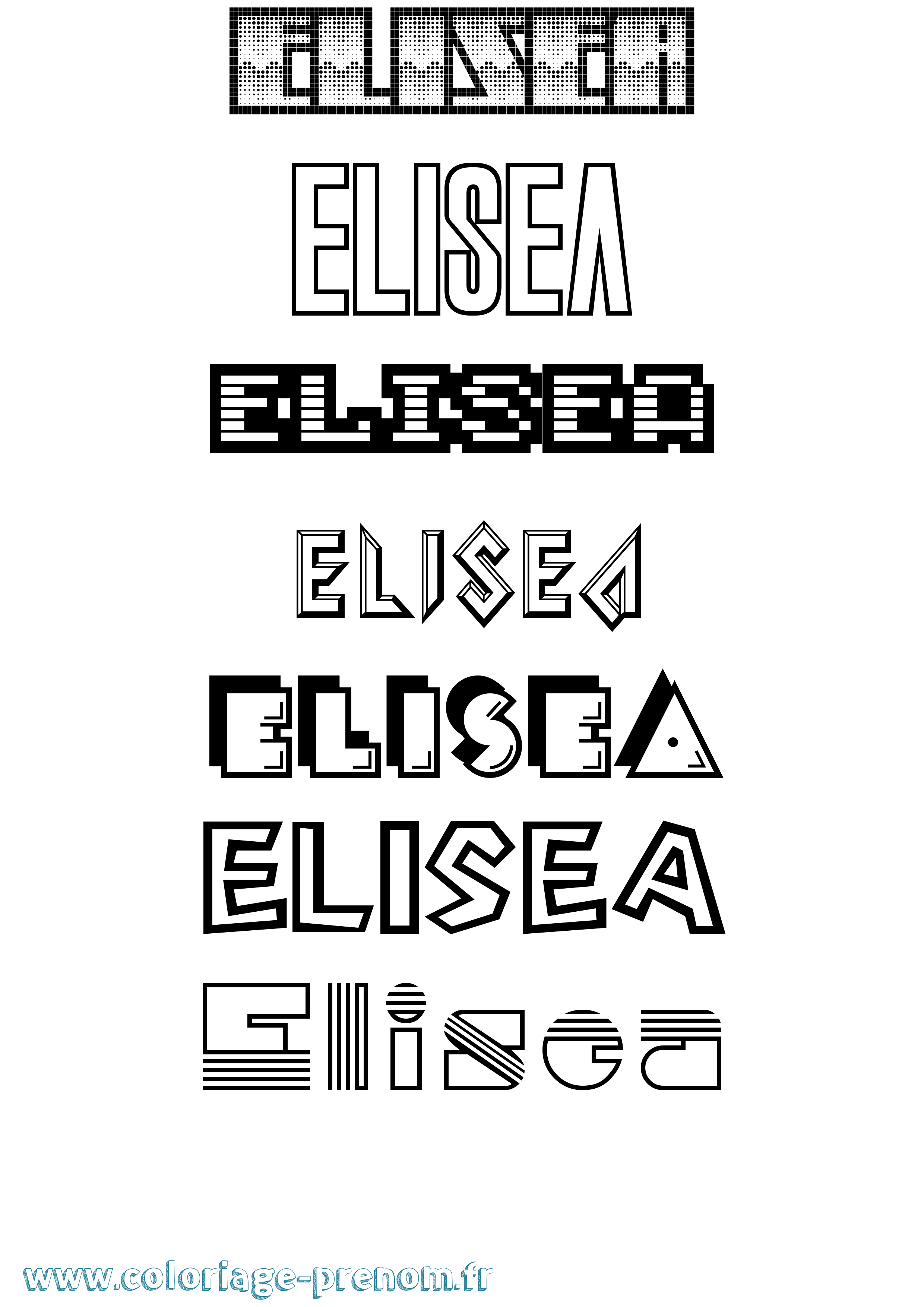 Coloriage Elisea Jeux Vidéos Coloriage prénom Elisea Jeux Vidéos